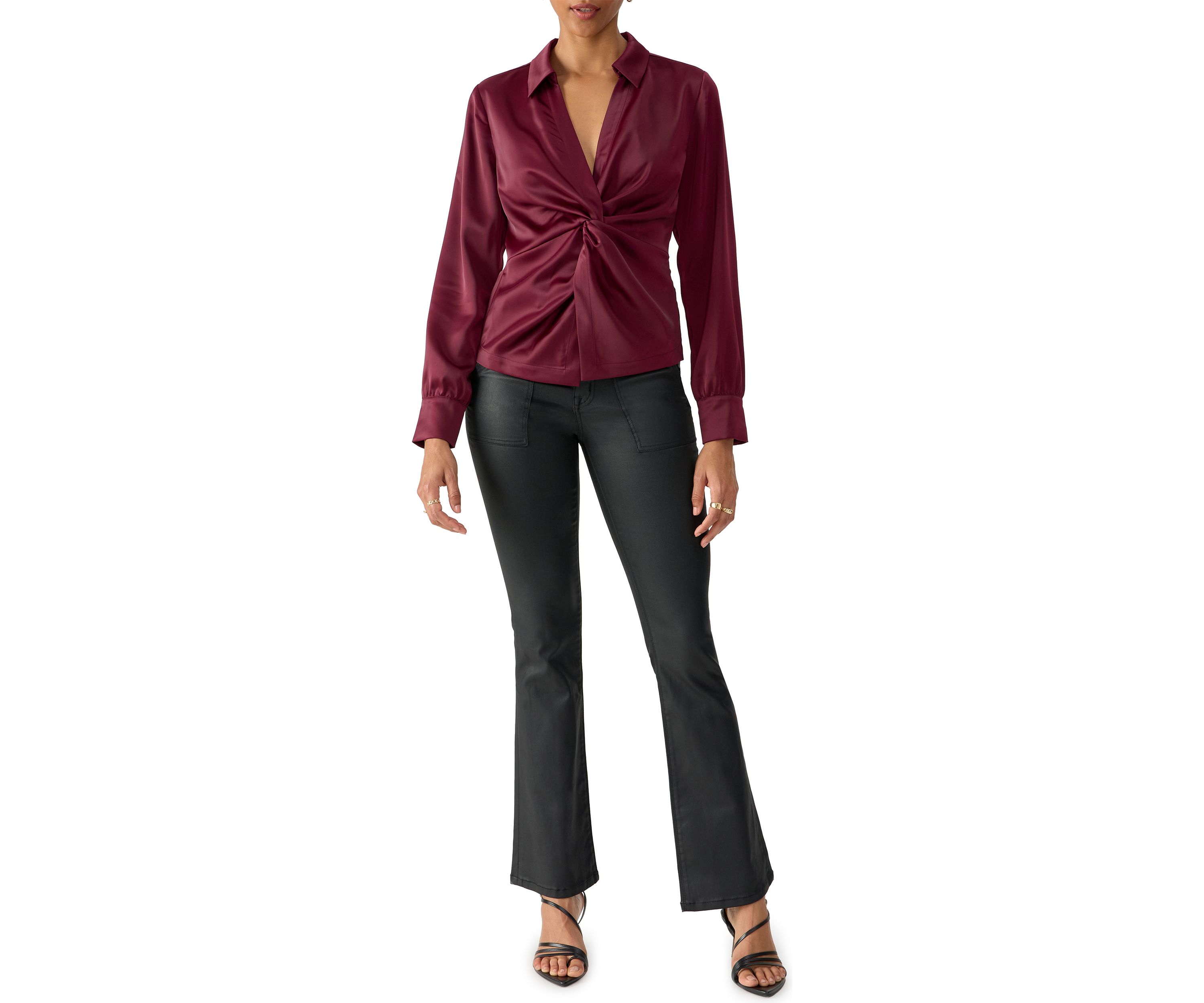 Womens Easy On Me Satin Blouse