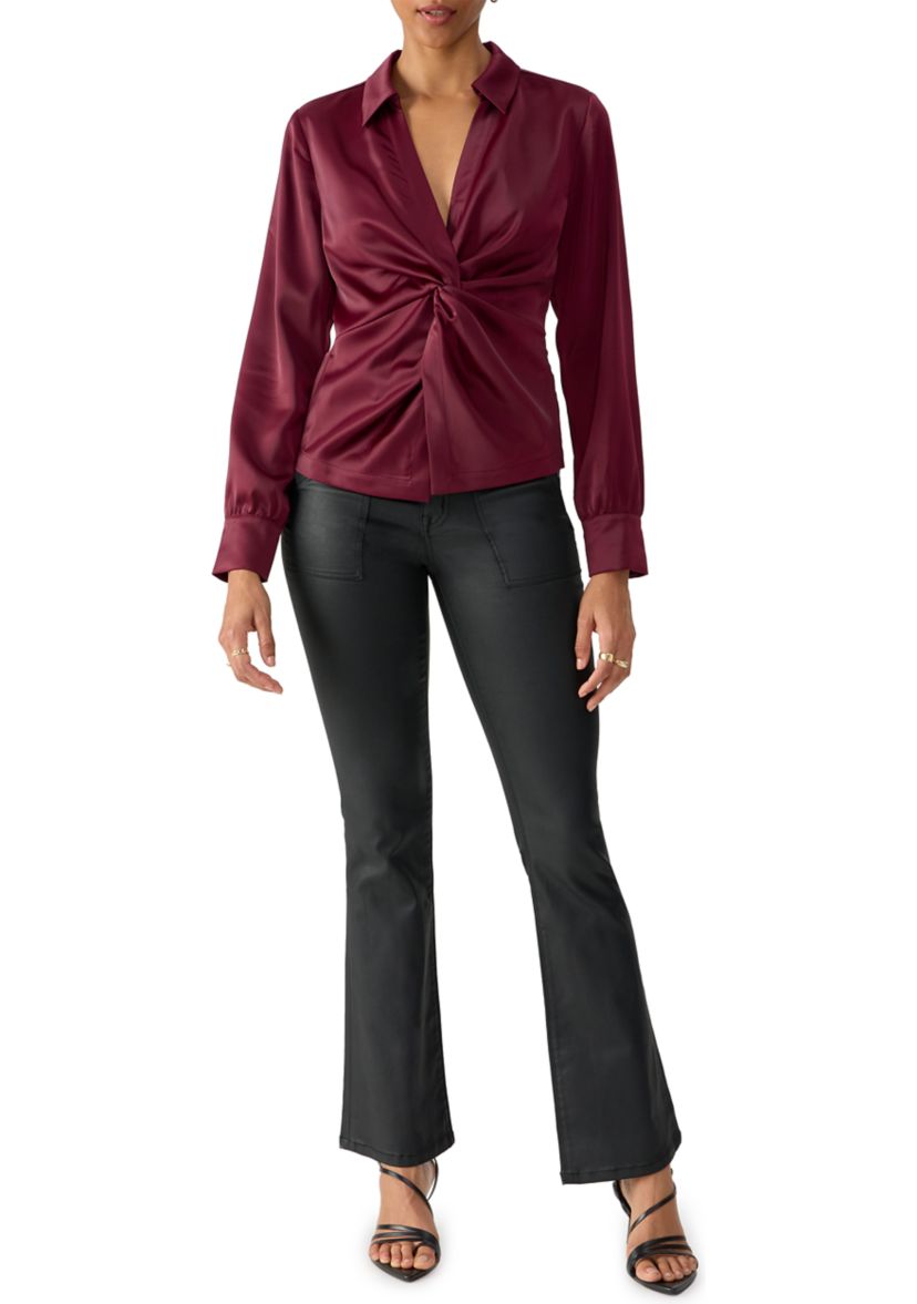 Womens Easy On Me Satin Blouse