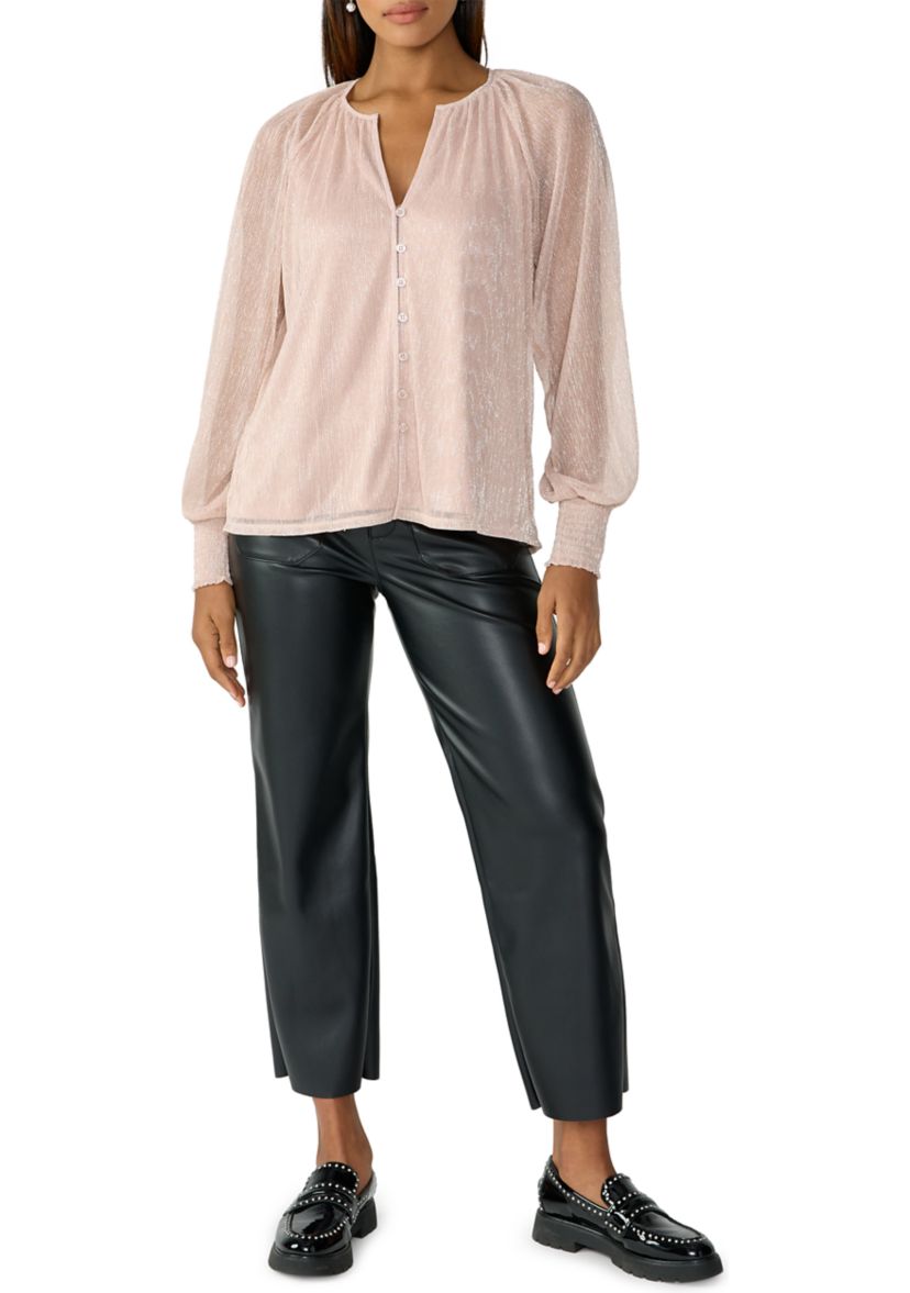 Womens Love Always Metallic Blouse