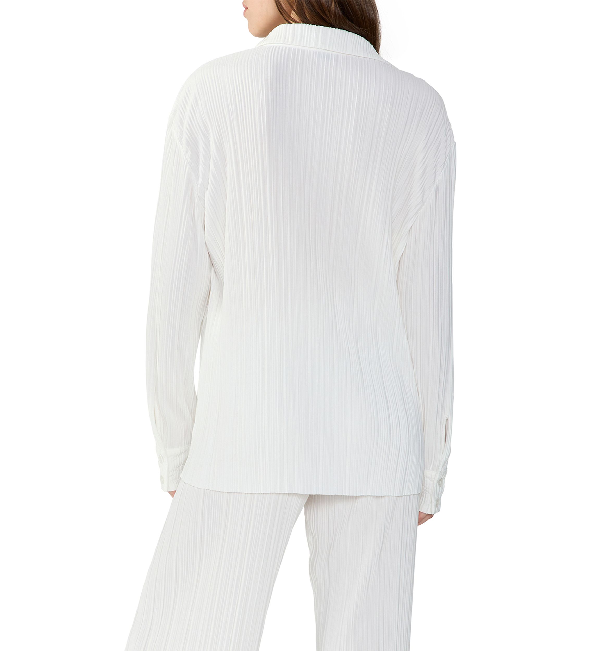 Womens Plisse Button Down Shirt