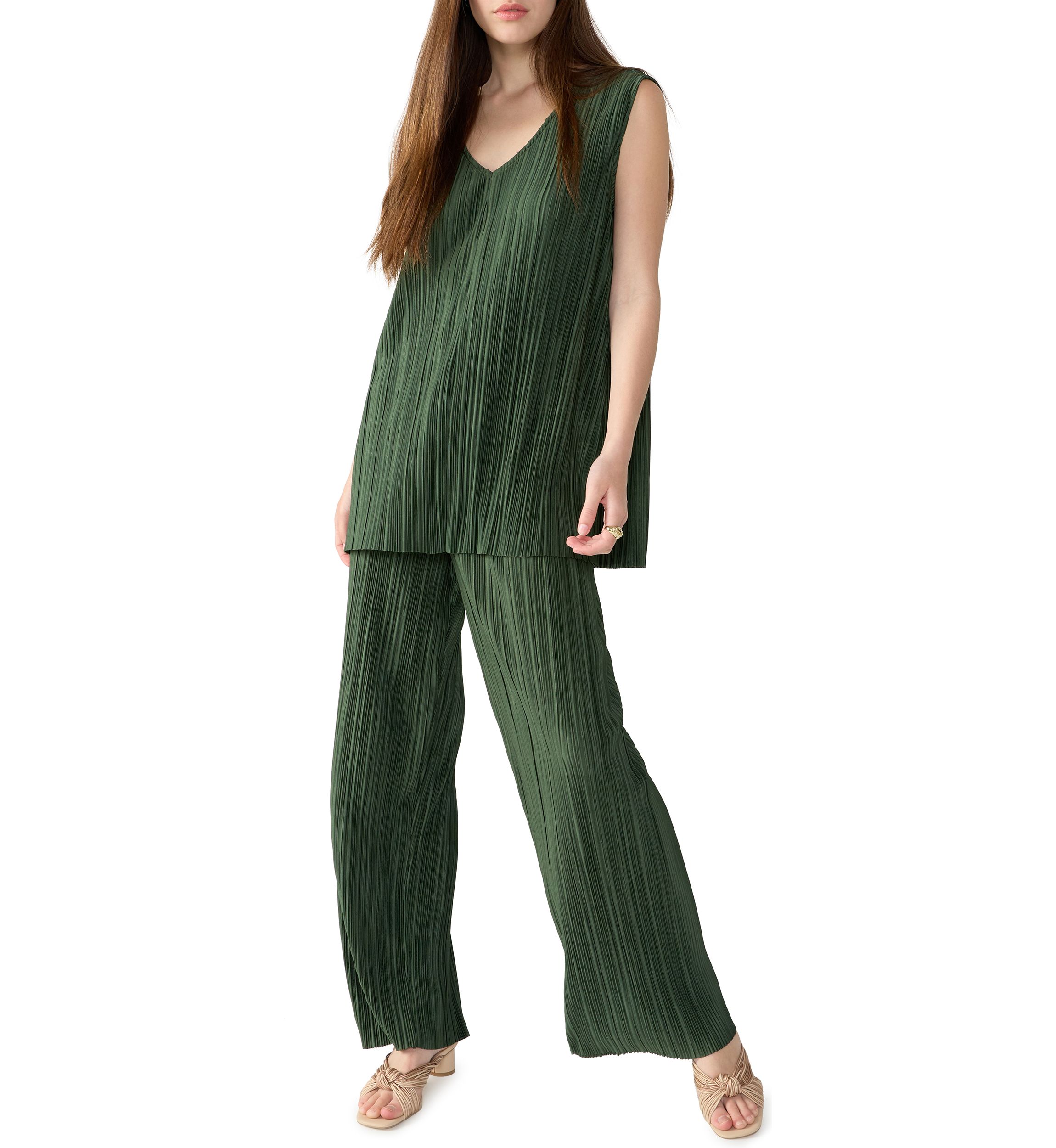Womens Plisse Tunic Top