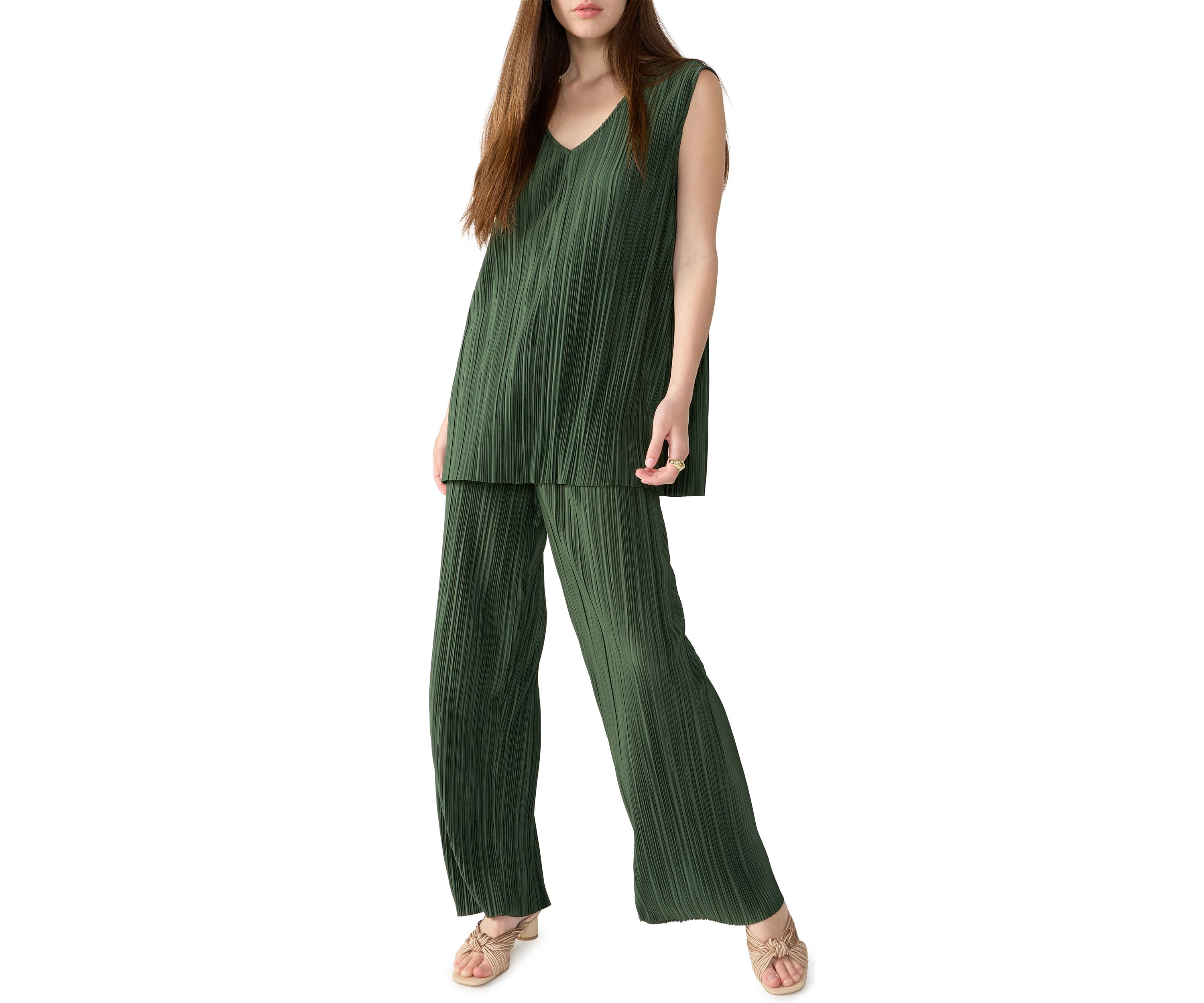 Womens Plisse Tunic Top