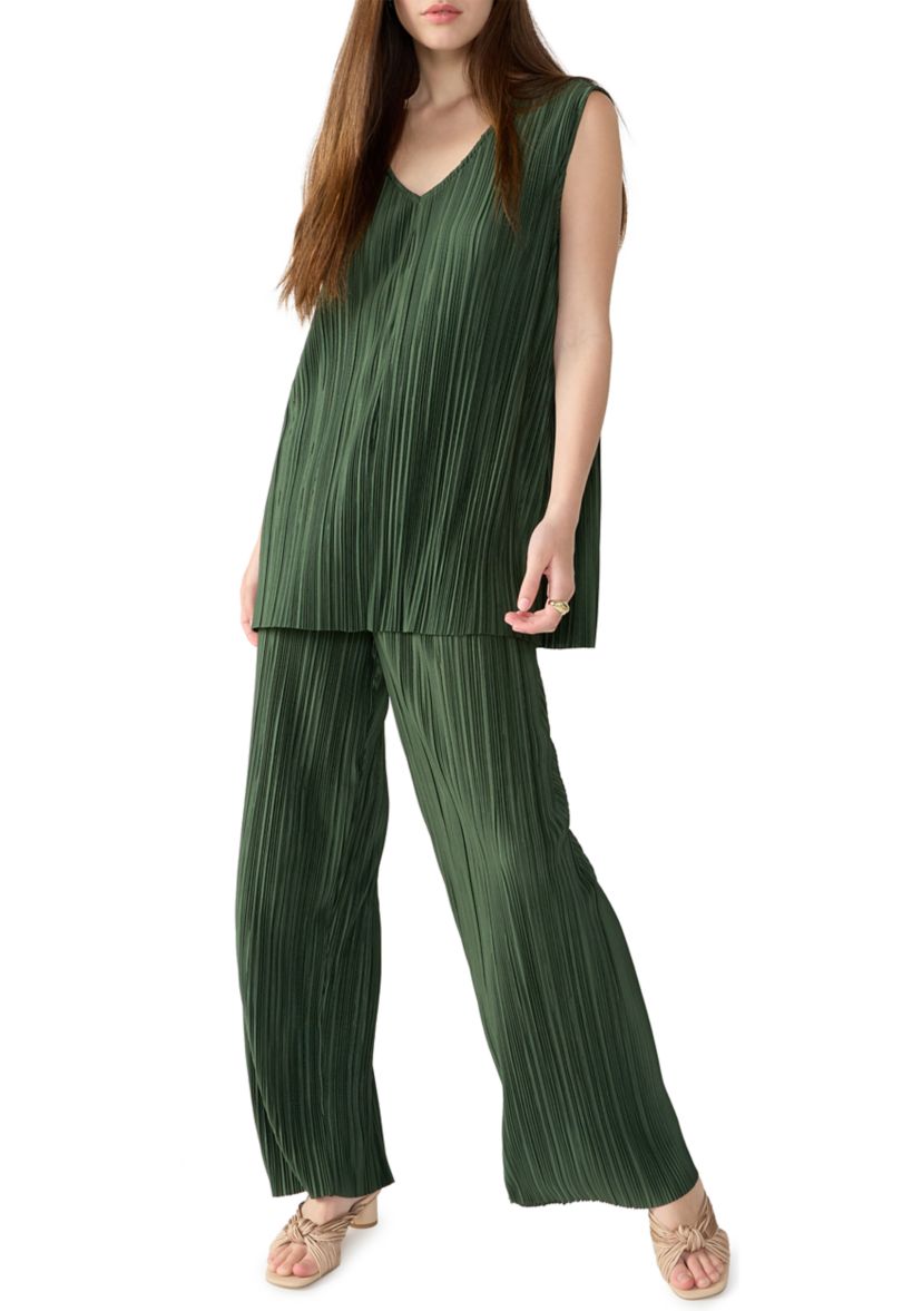 Womens Plisse Tunic Top