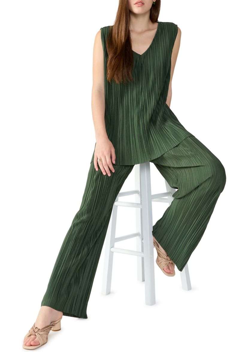Womens Plisse Tunic Top