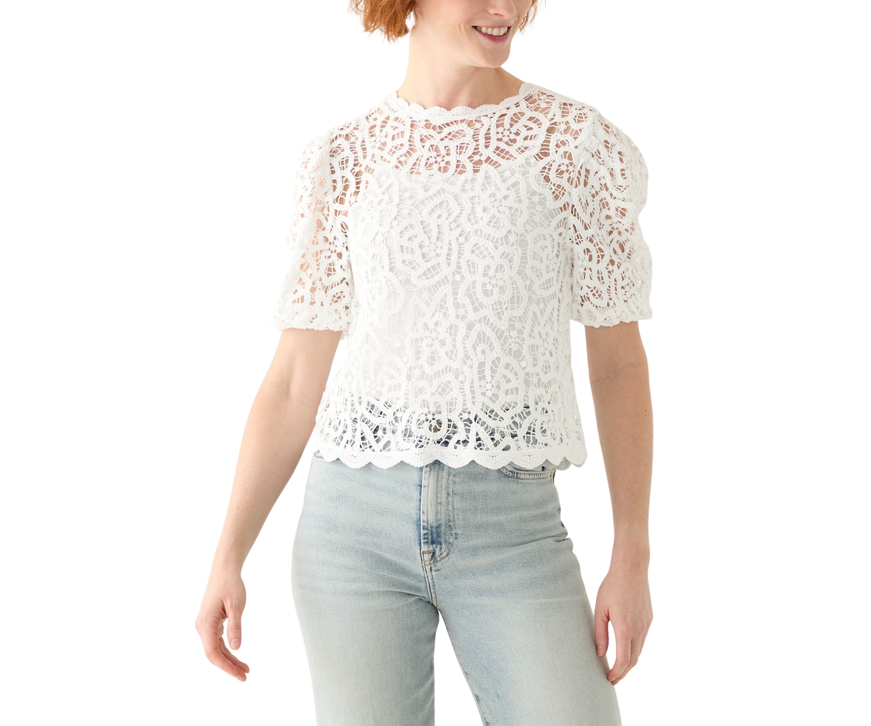Womens Cherished Lace Short Sleeve T-Shirt