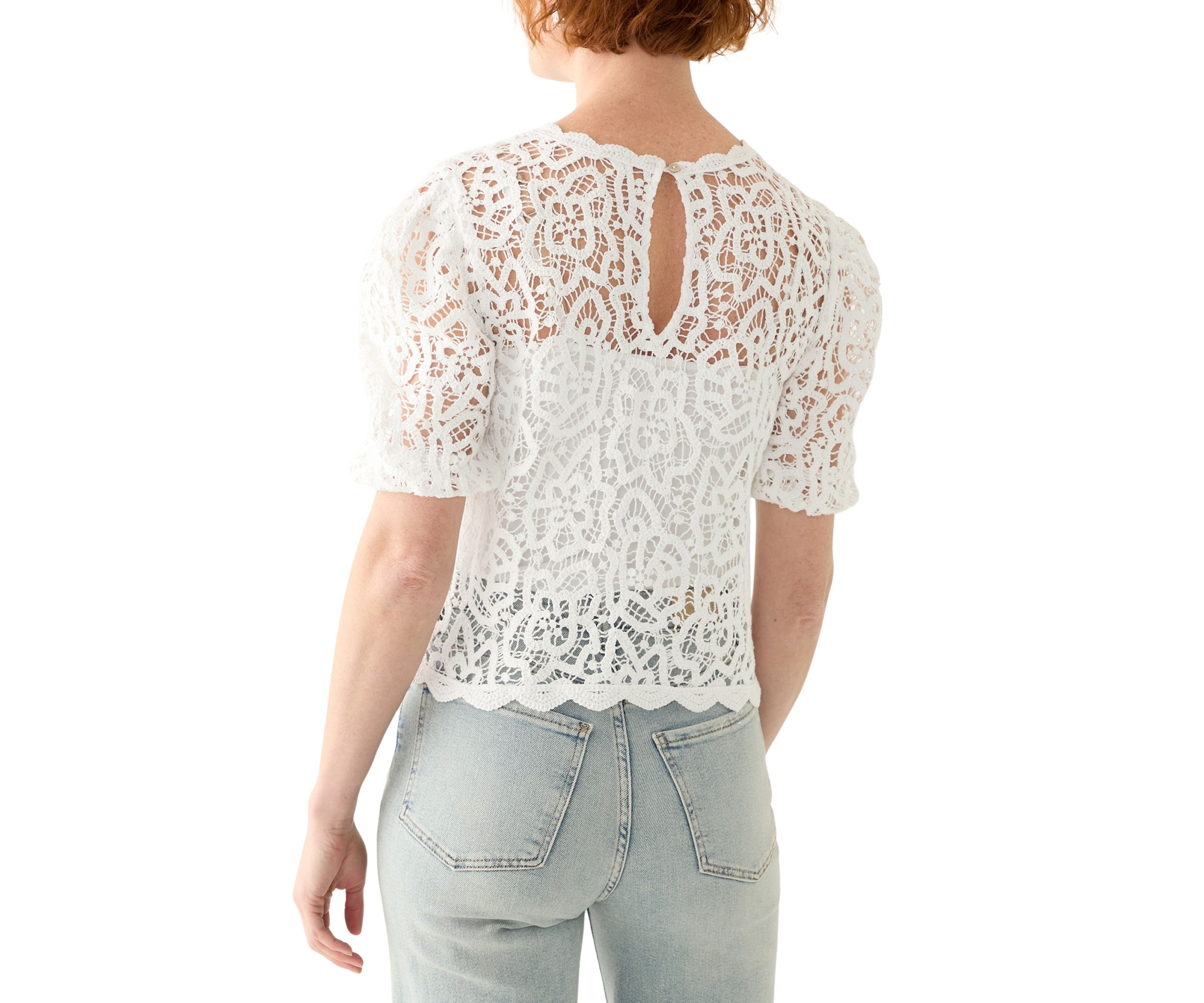 Womens Cherished Lace Short Sleeve T-Shirt