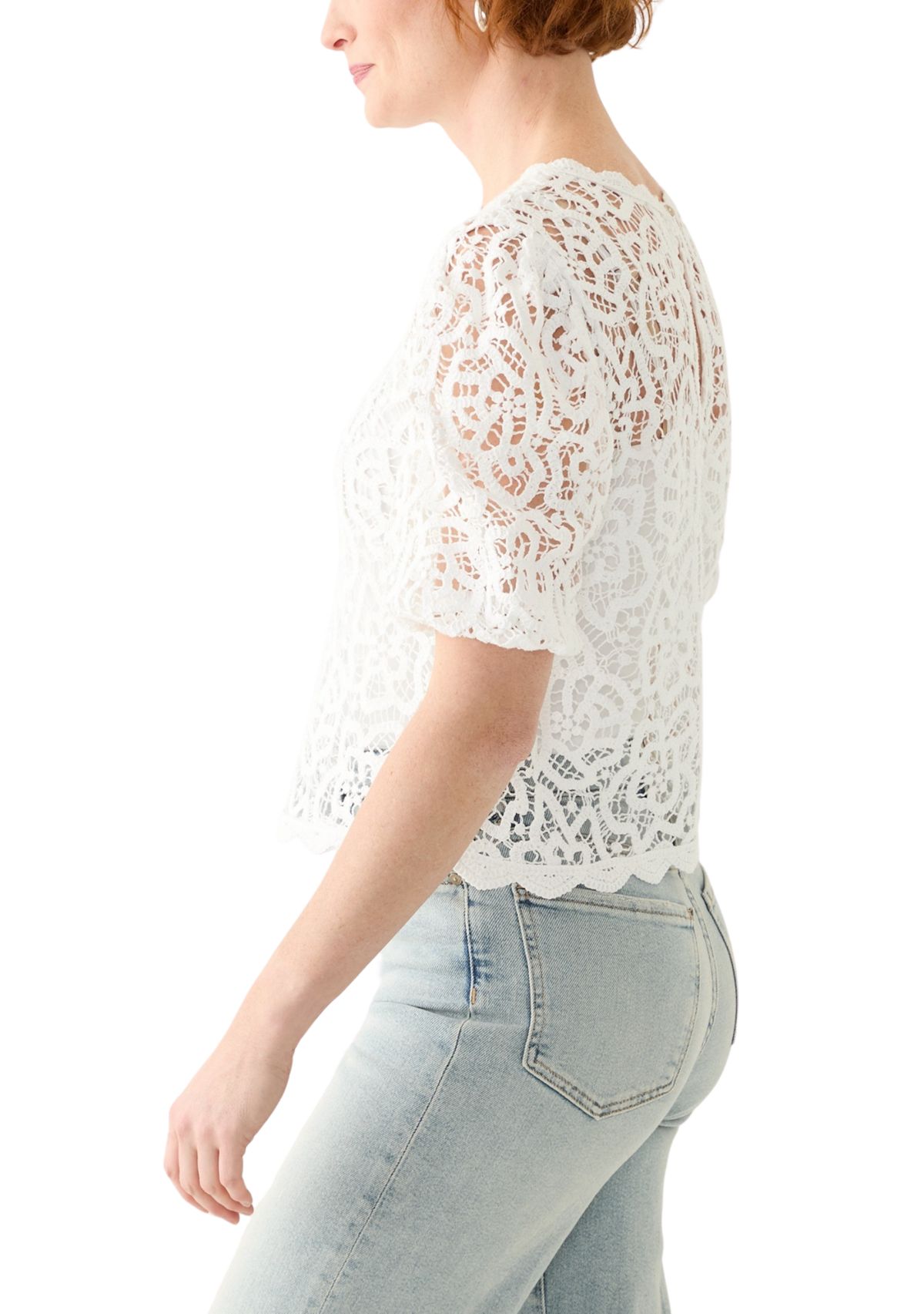 Womens Cherished Lace Short Sleeve T-Shirt