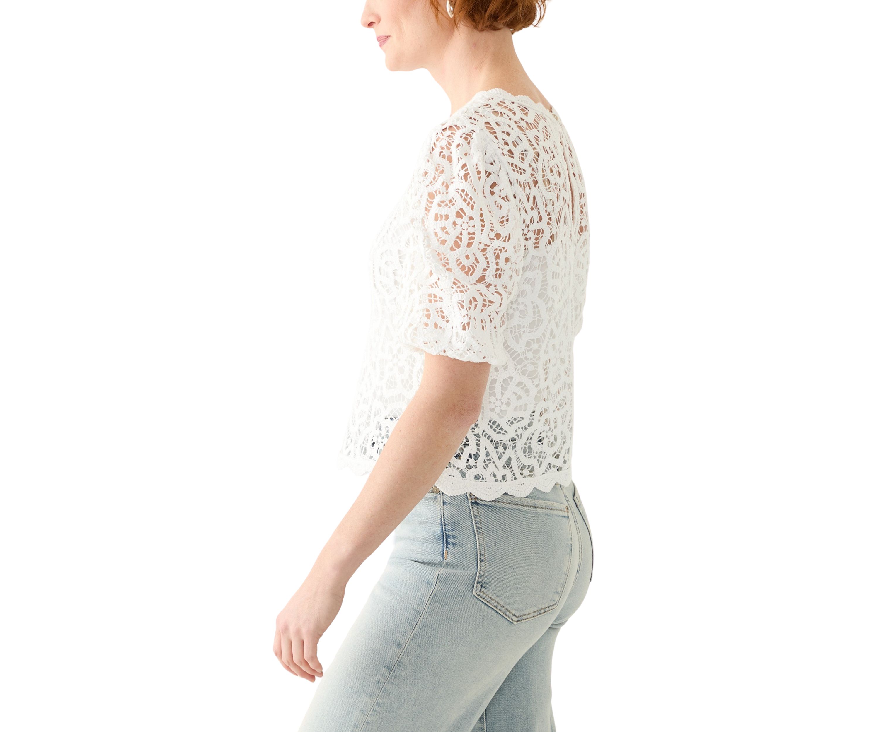 Womens Cherished Lace Short Sleeve T-Shirt