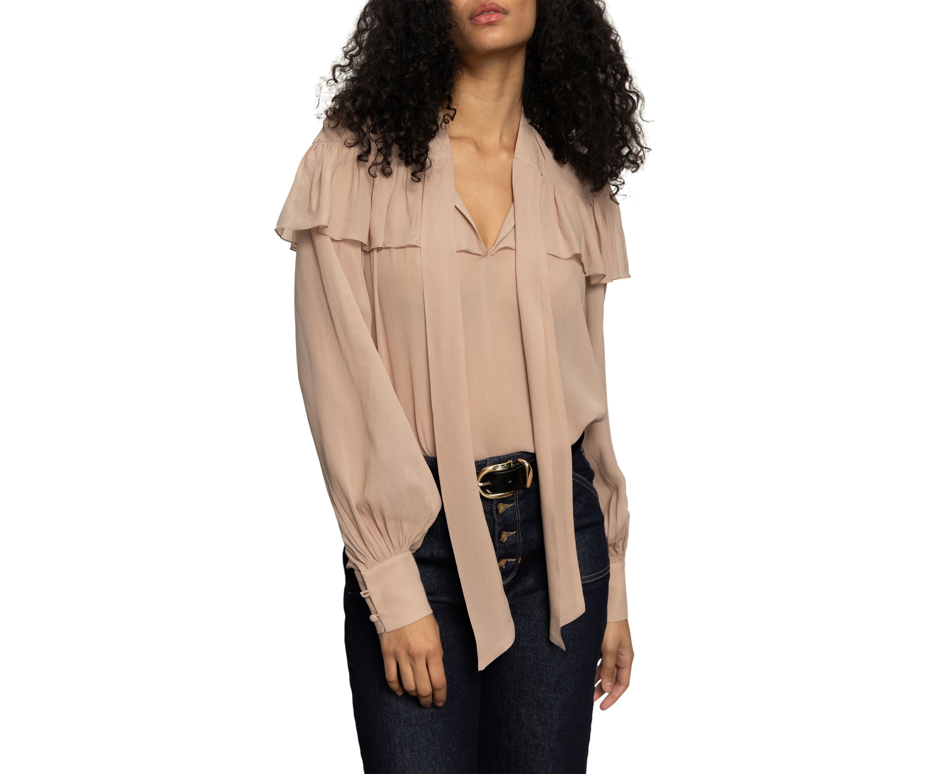 Womens Fade Into You Ruffle Blouse