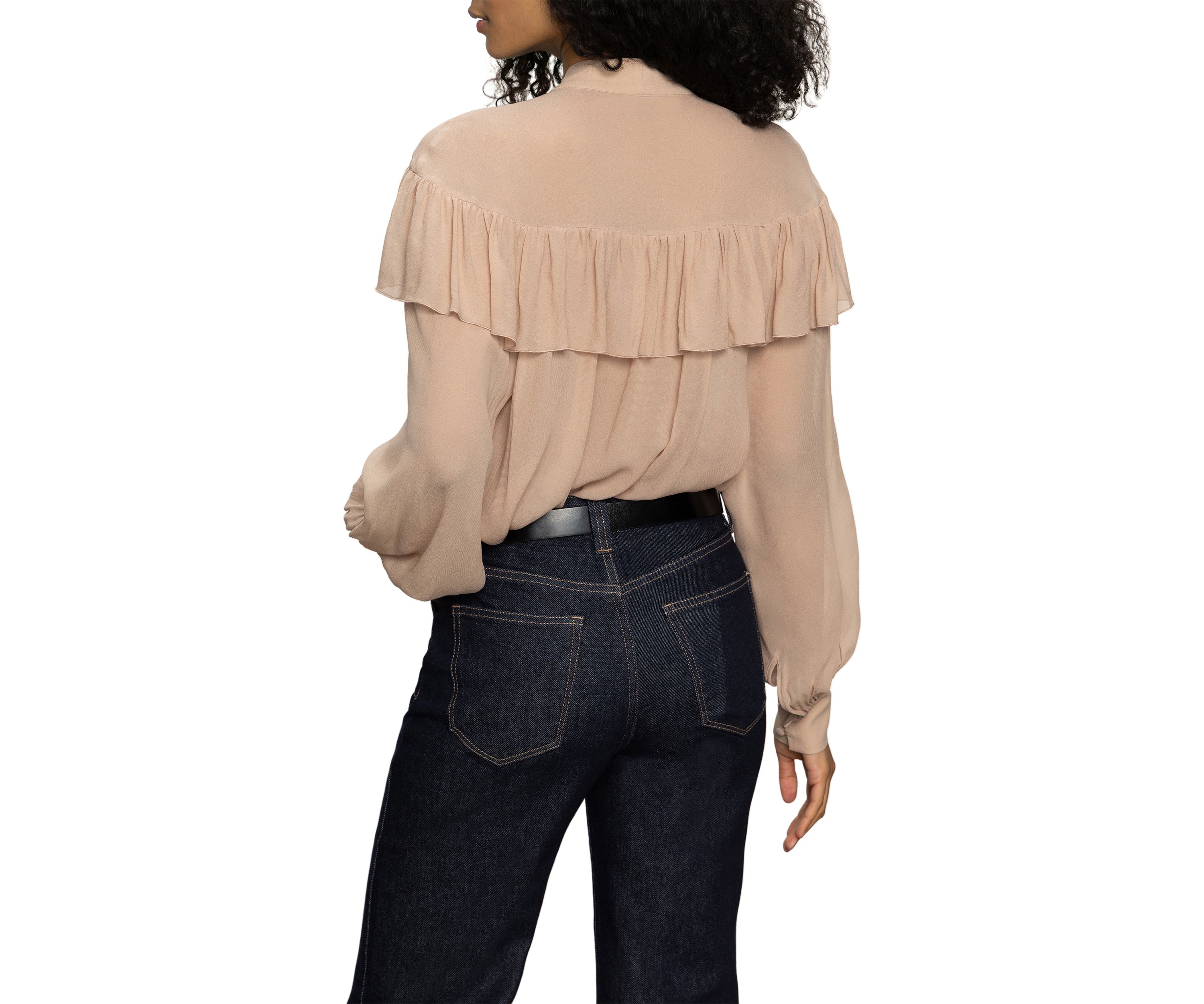 Womens Fade Into You Ruffle Blouse