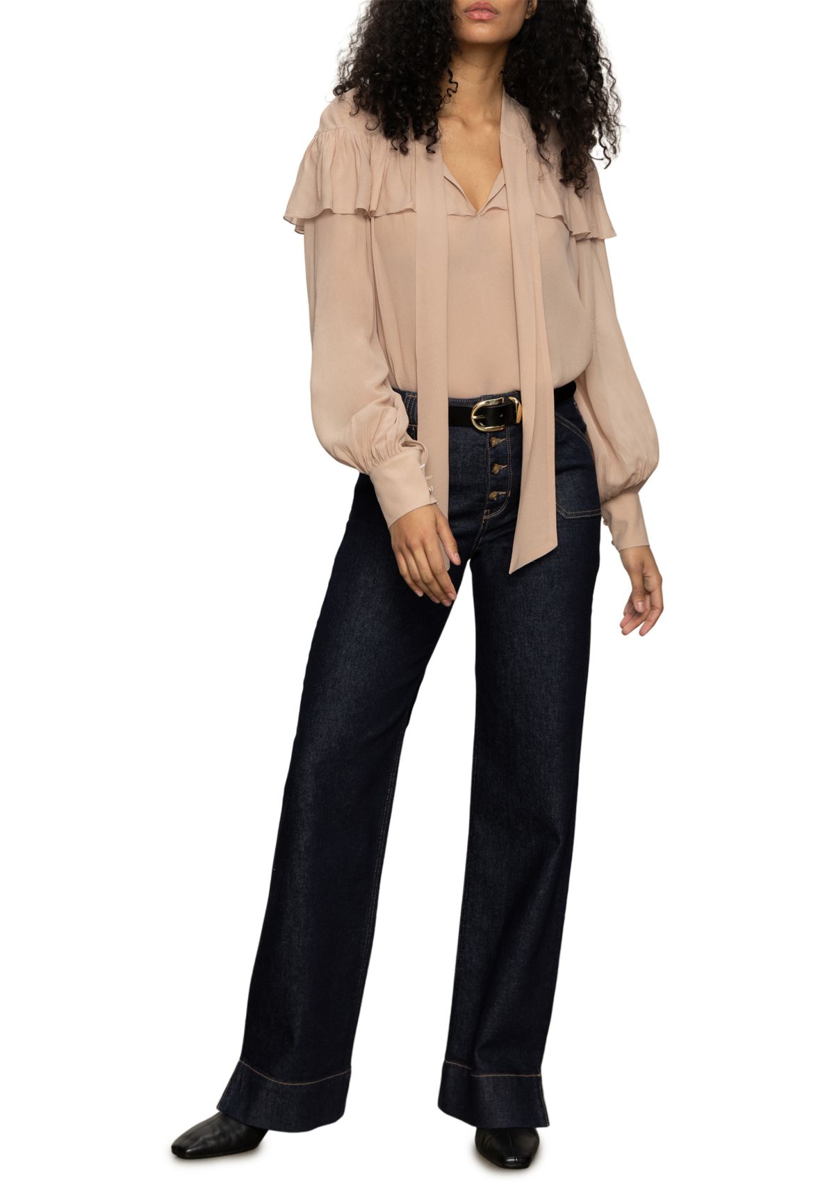 Womens Fade Into You Ruffle Blouse