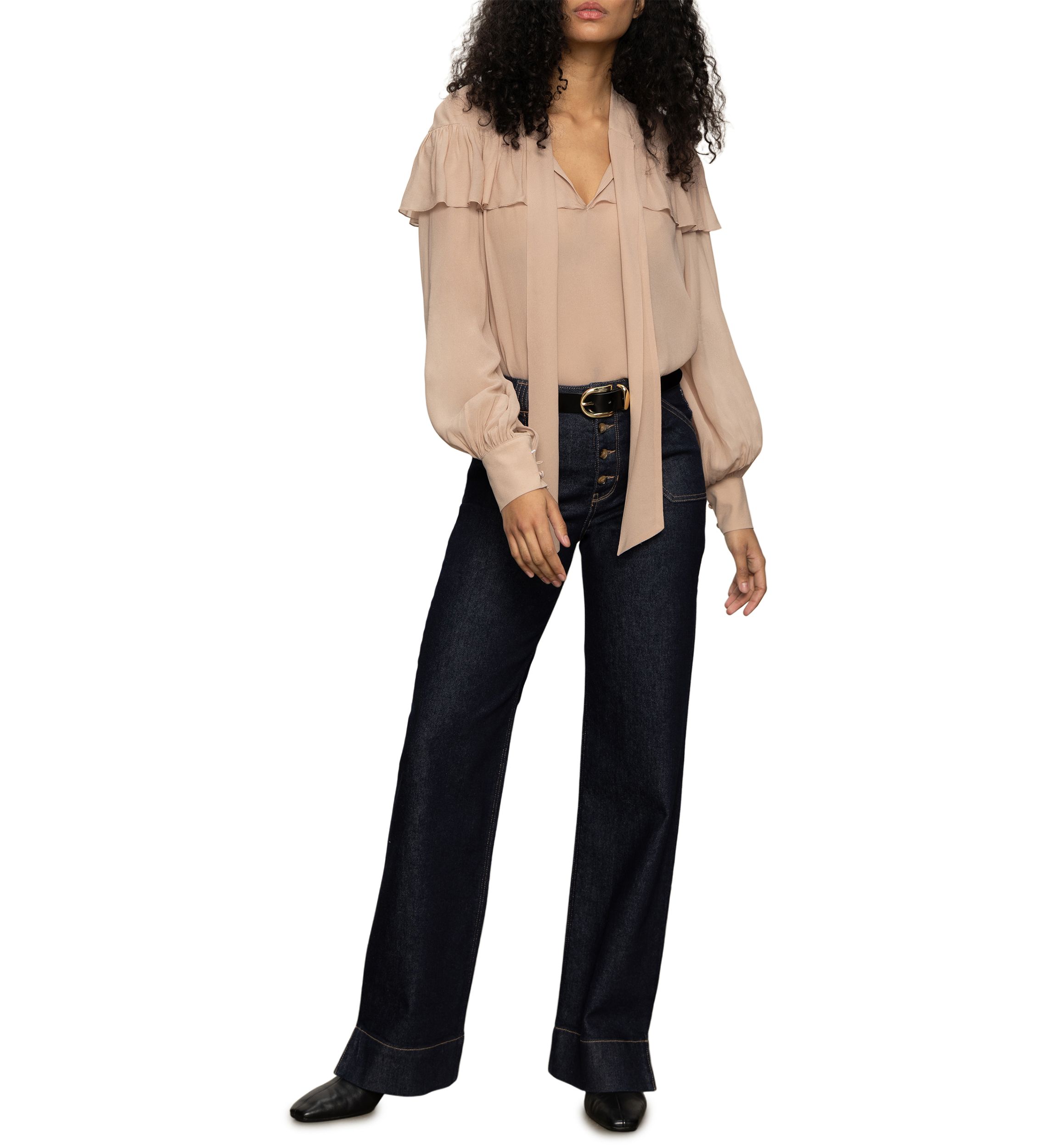 Womens Fade Into You Ruffle Blouse