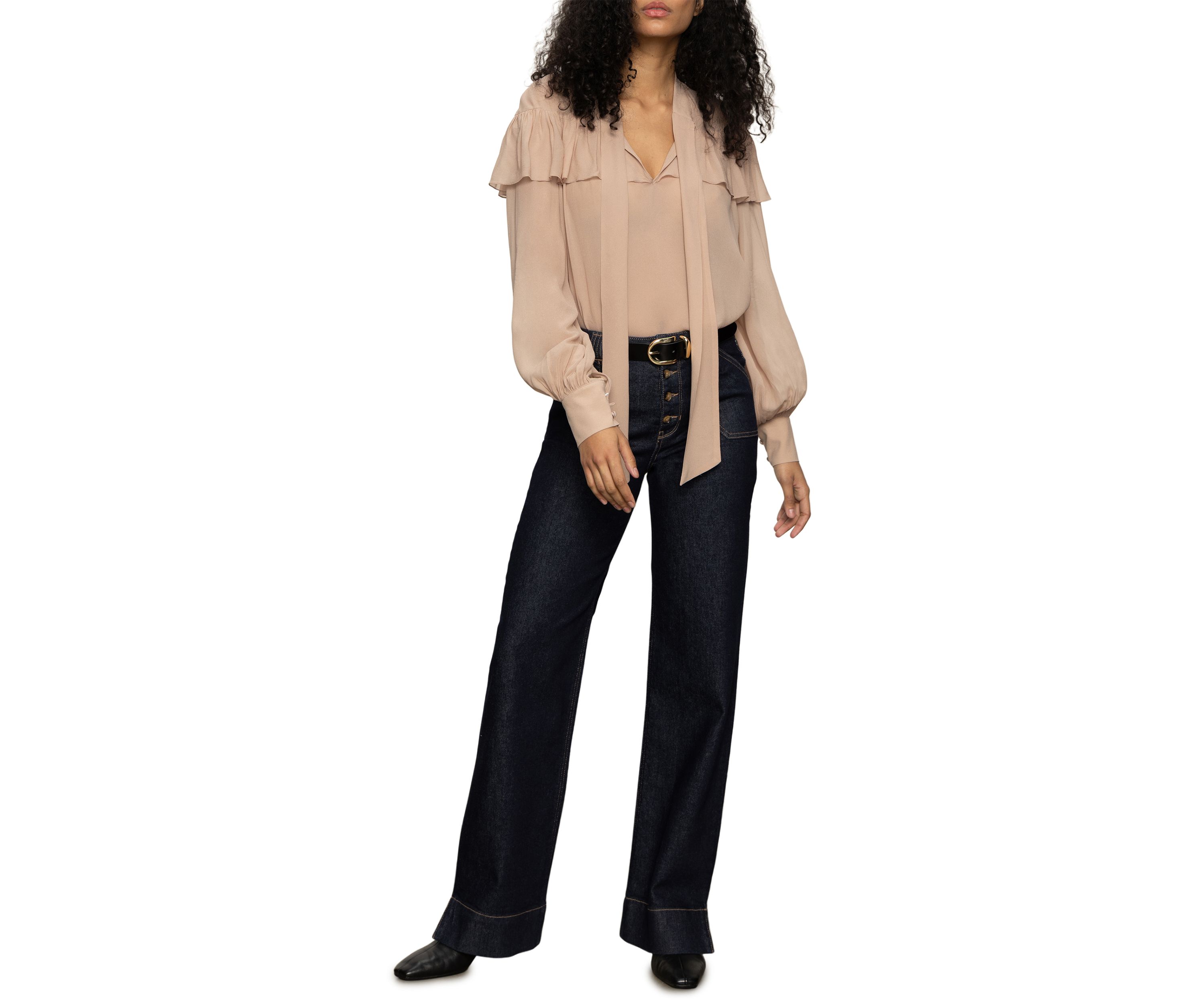 Womens Fade Into You Ruffle Blouse