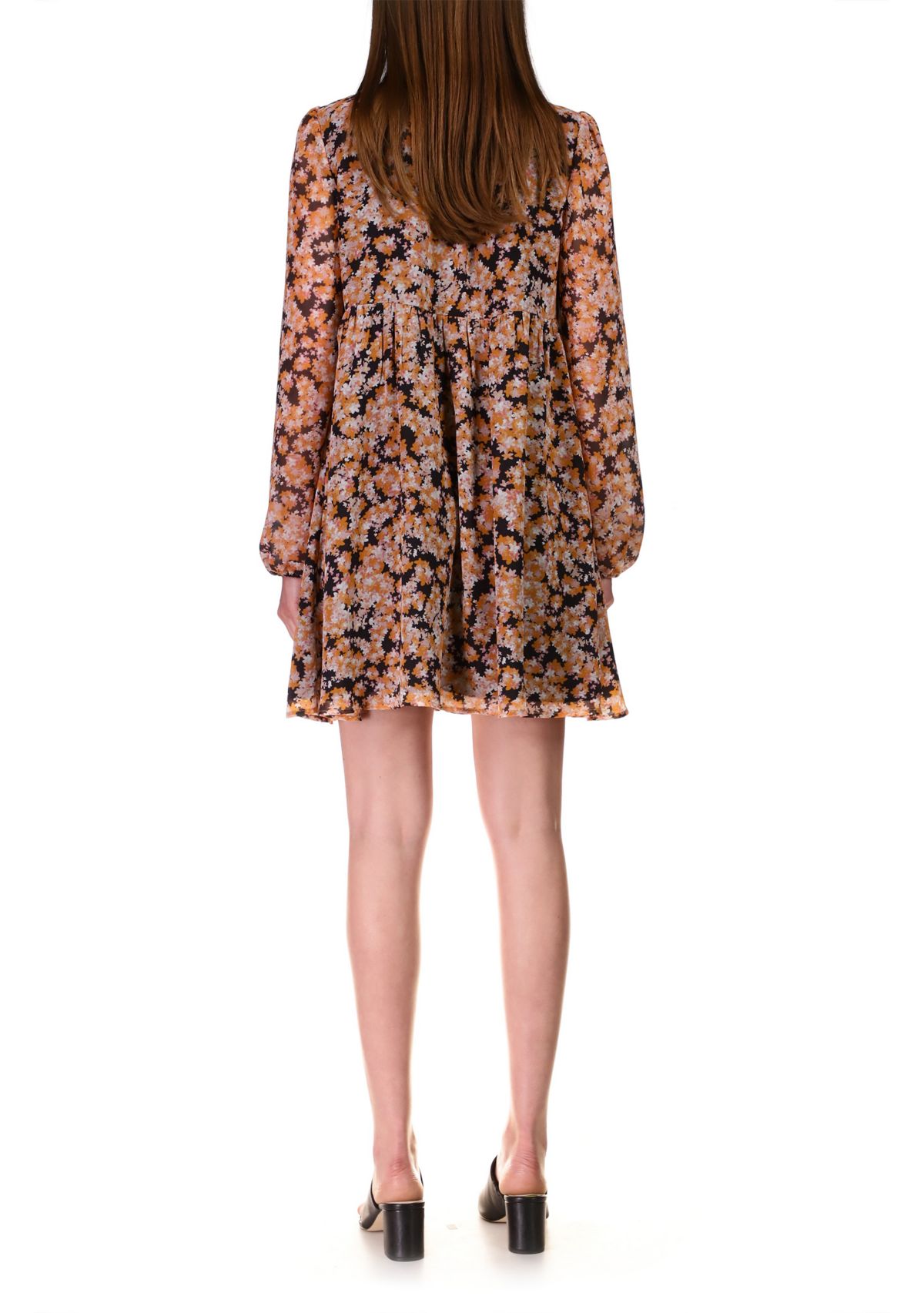 Womens Shirred Neck Babydoll Dress