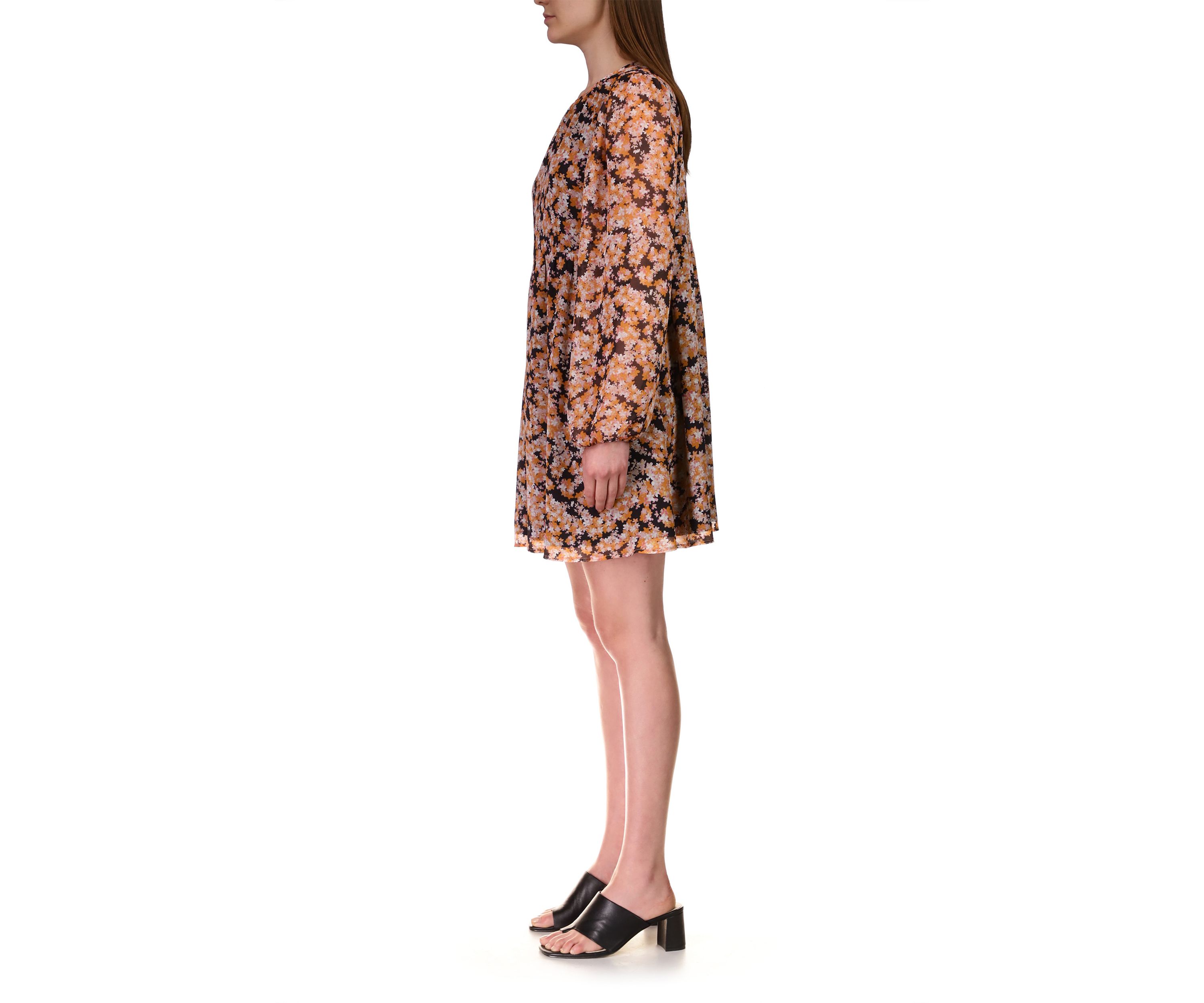 Womens Shirred Neck Babydoll Dress