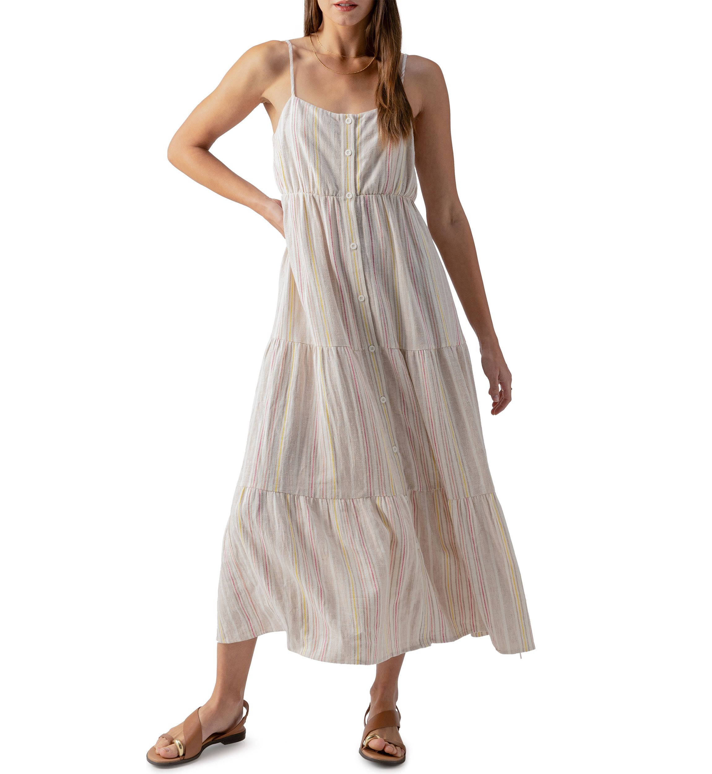 Womens Tiered Yarn Dyed Dress