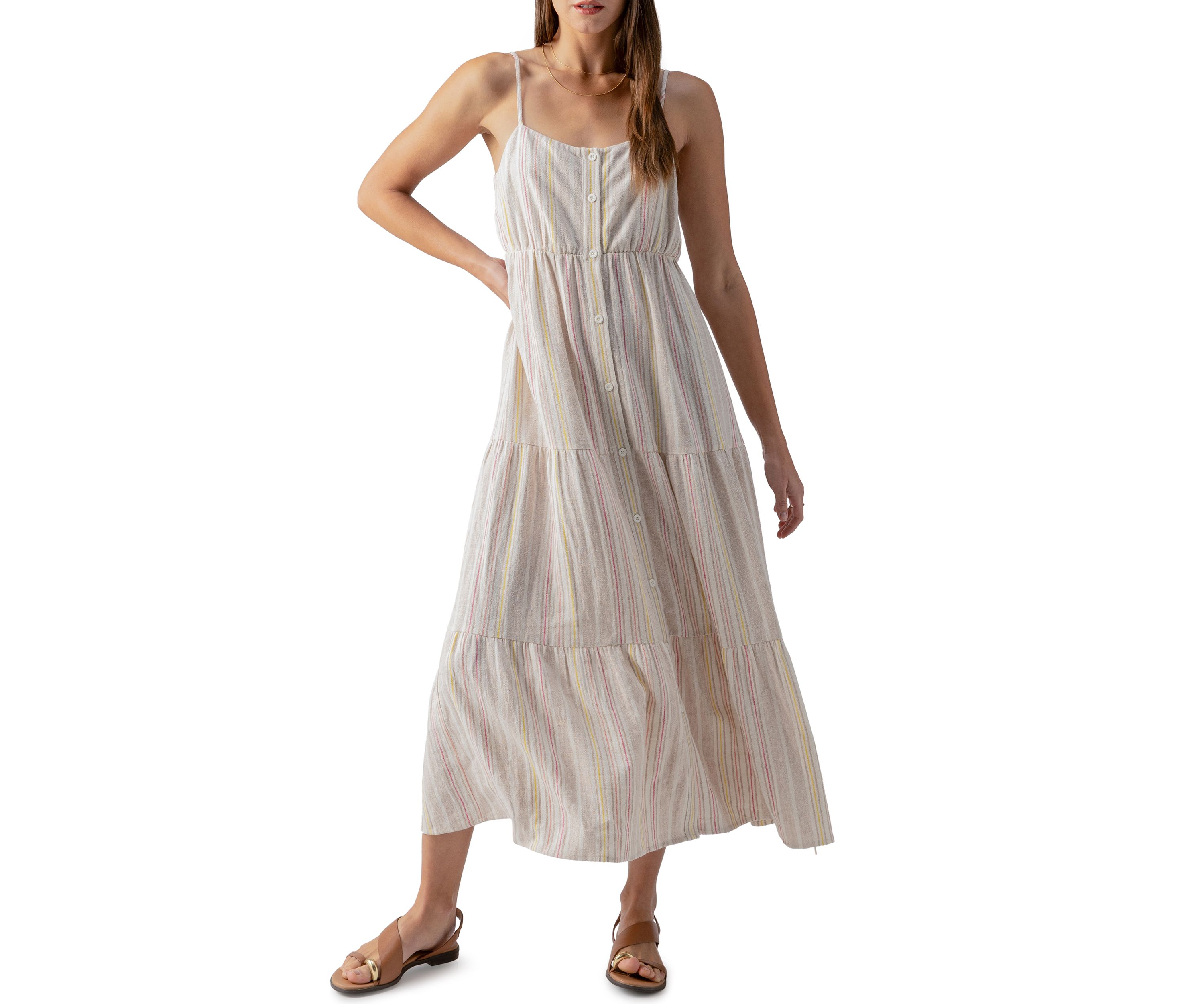 Womens Tiered Yarn Dyed Dress