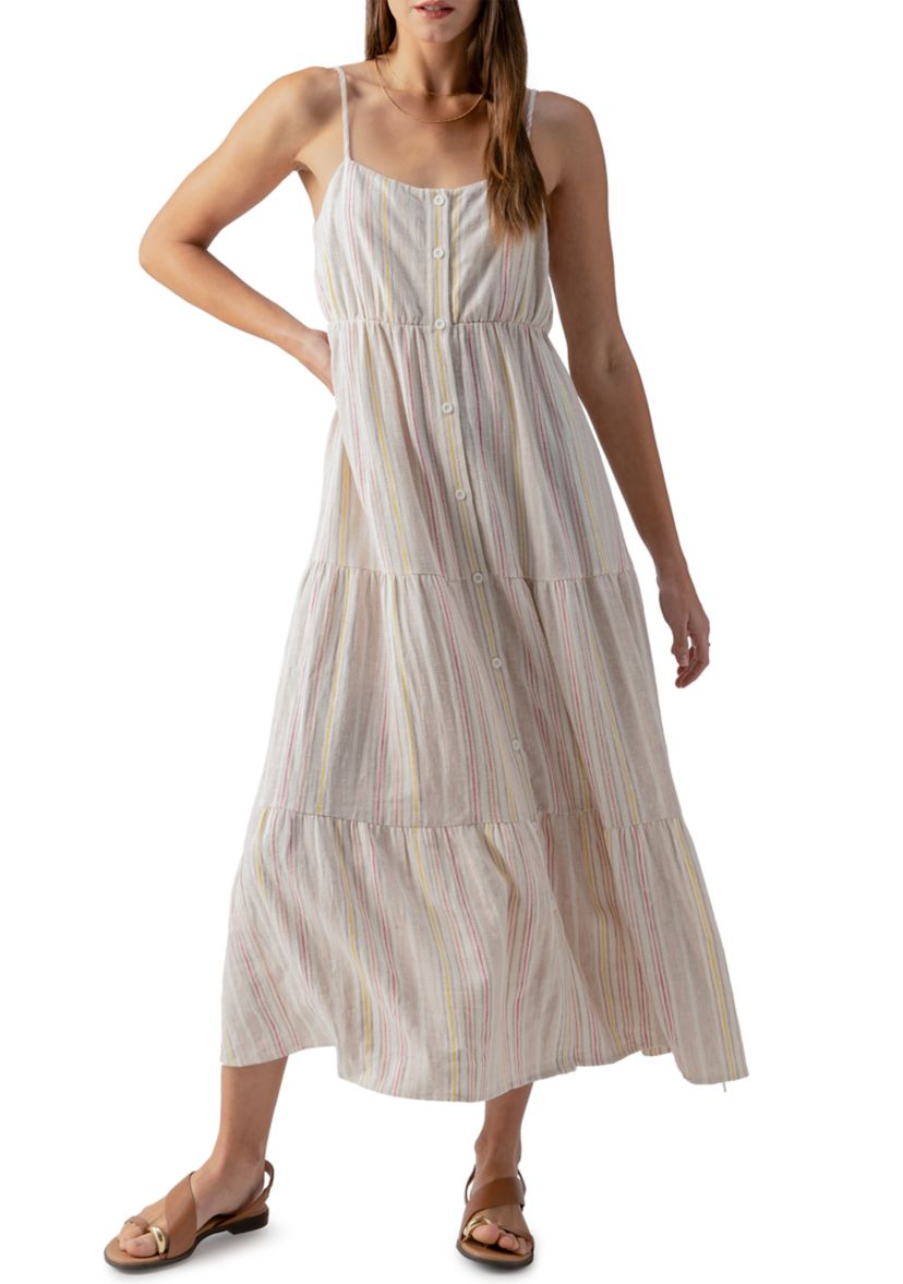 Womens Tiered Yarn Dyed Dress