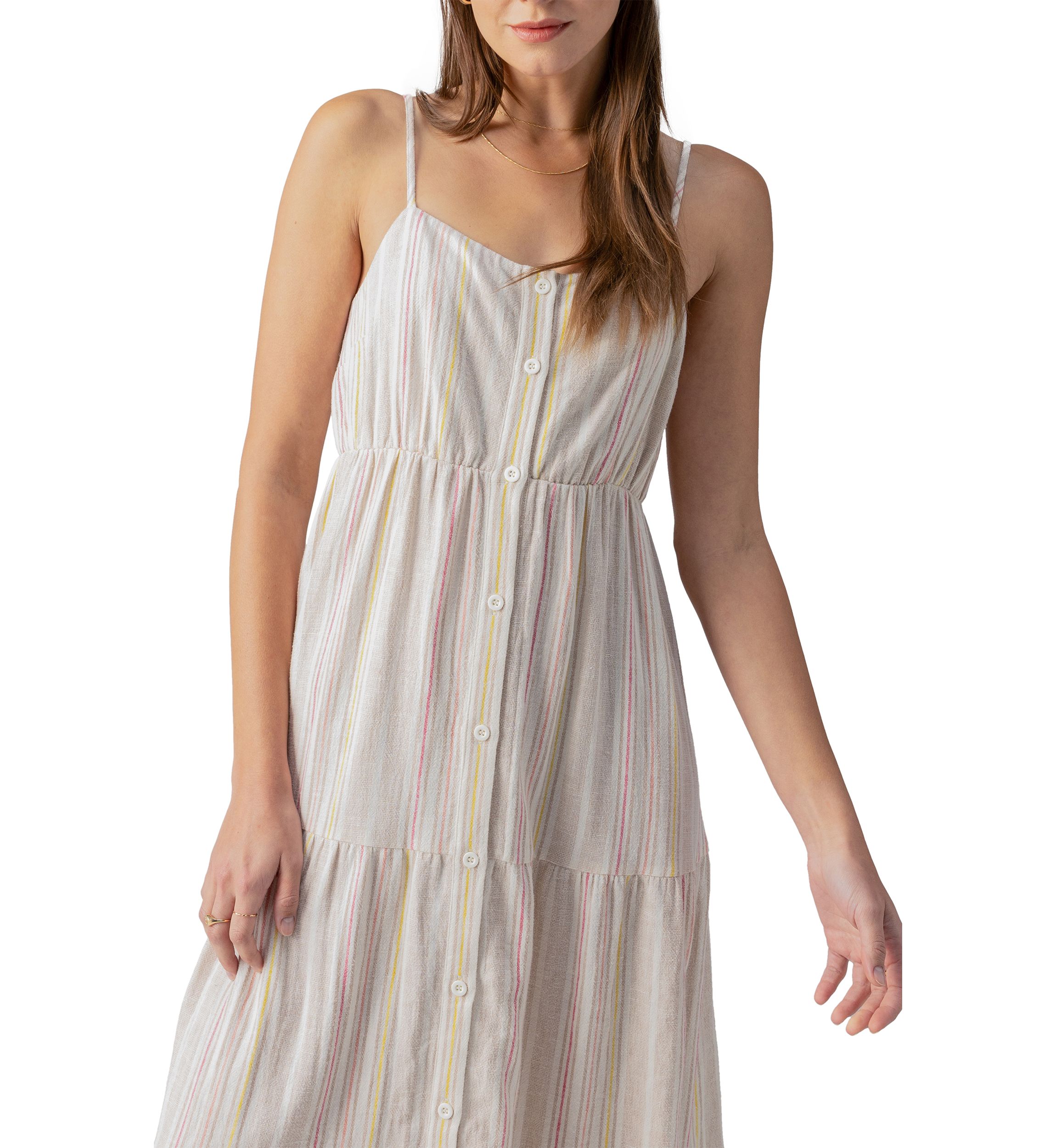 Womens Tiered Yarn Dyed Dress