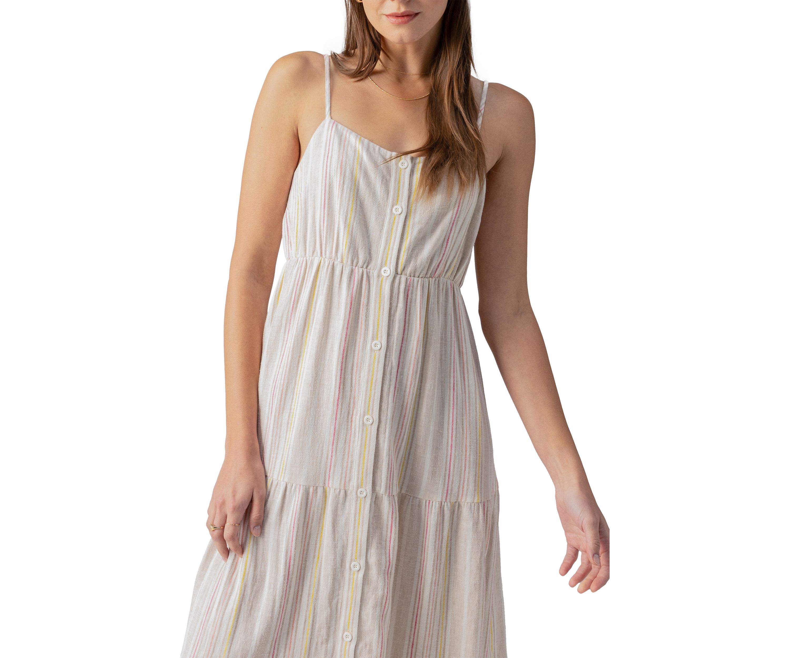 Womens Tiered Yarn Dyed Dress