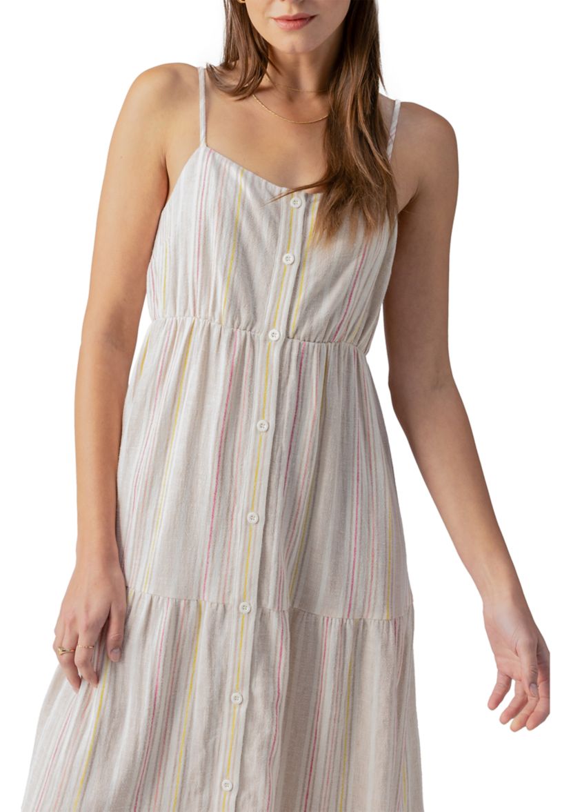 Womens Tiered Yarn Dyed Dress