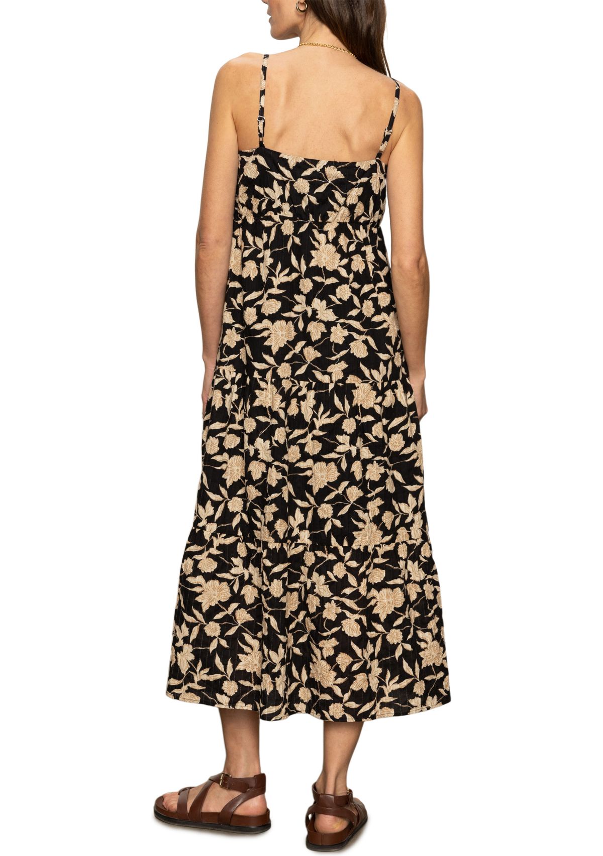 Womens Tiered Picot Maxi Dress