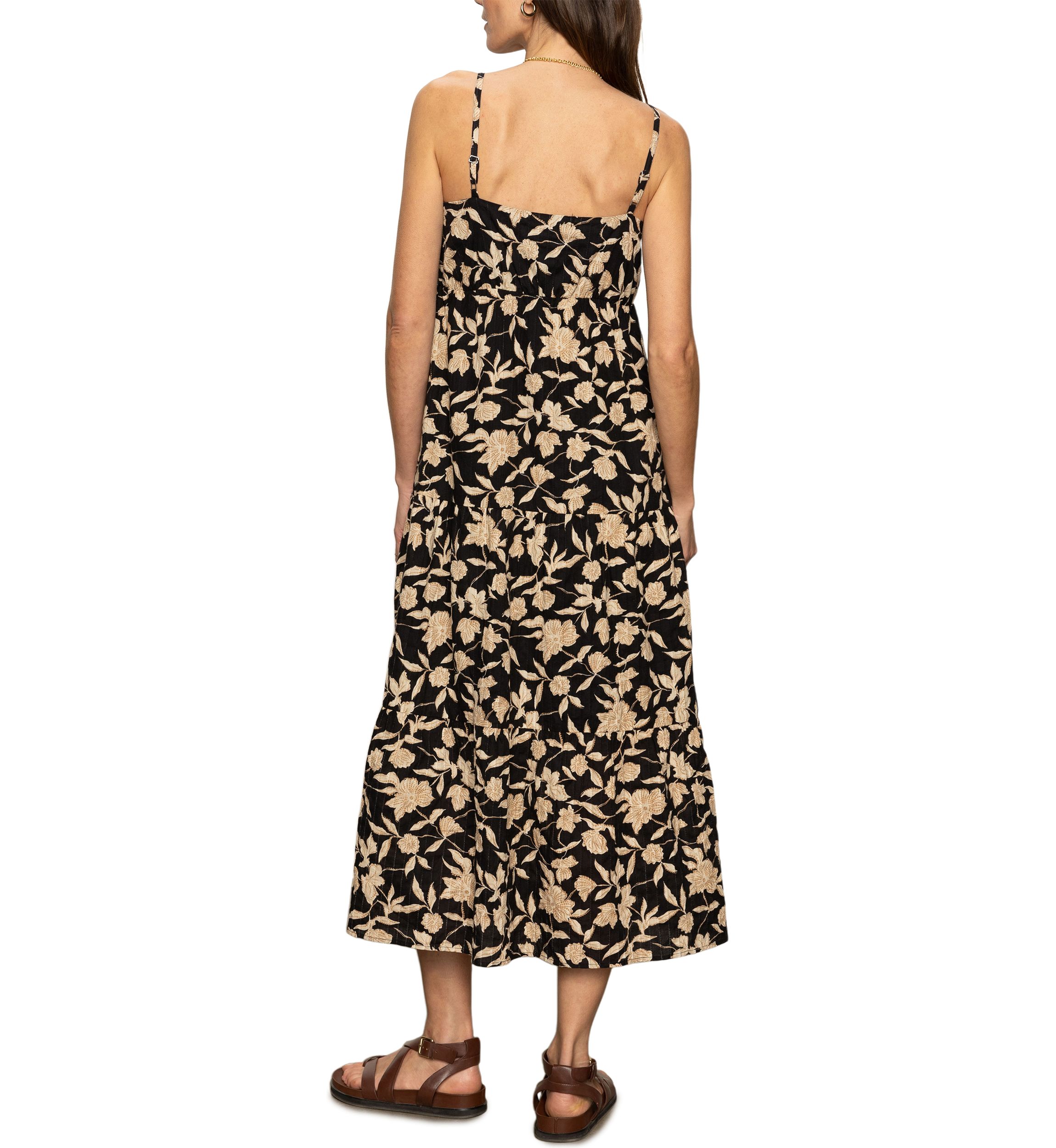 Womens Tiered Picot Maxi Dress
