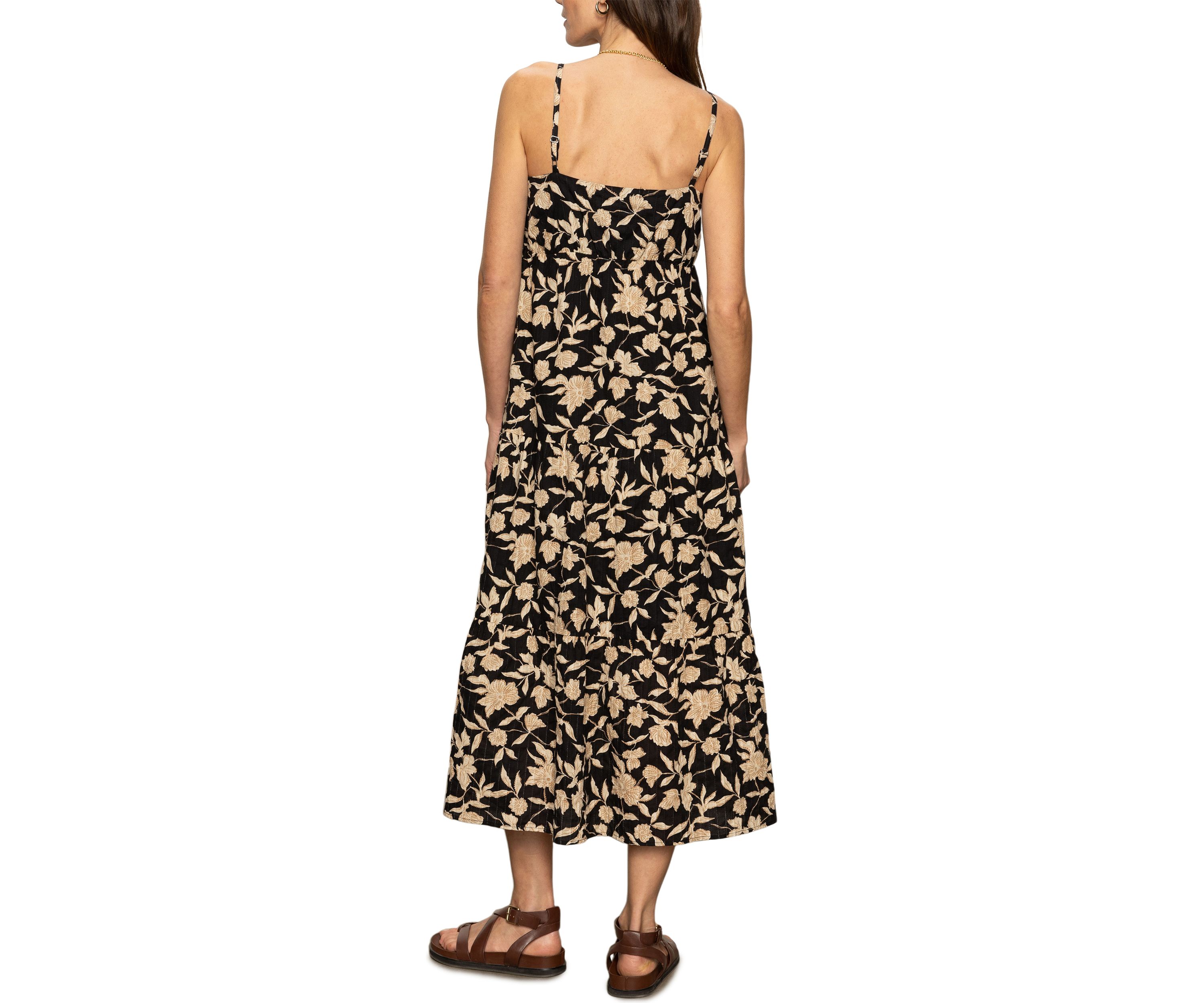 Womens Tiered Picot Maxi Dress