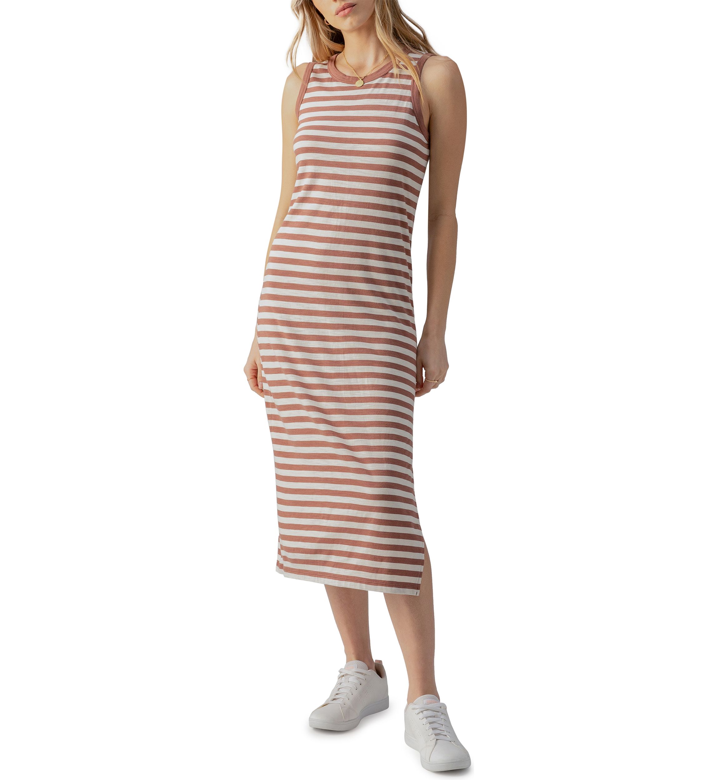 Womens Contrast Trim Midi Dress