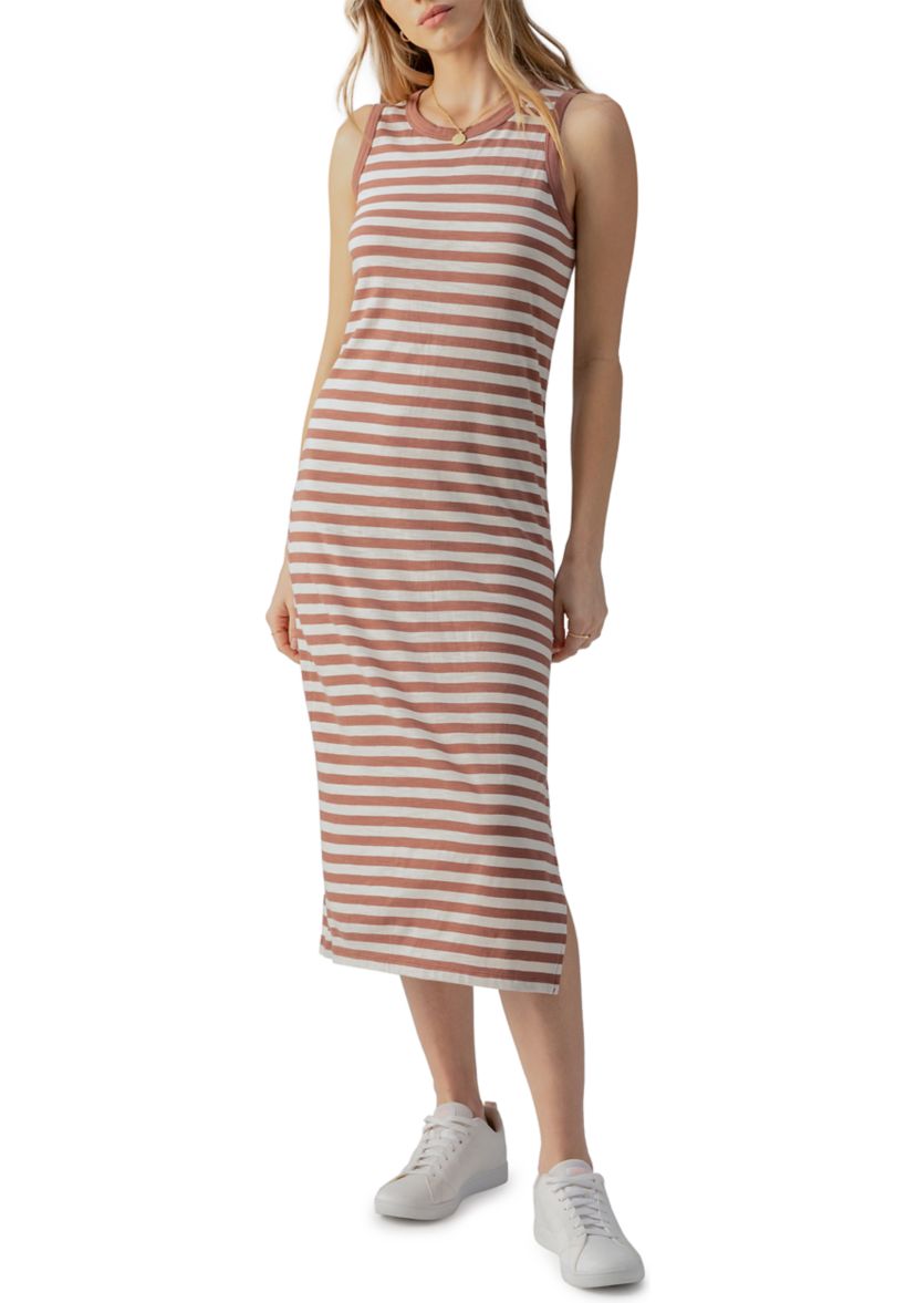 Womens Contrast Trim Midi Dress