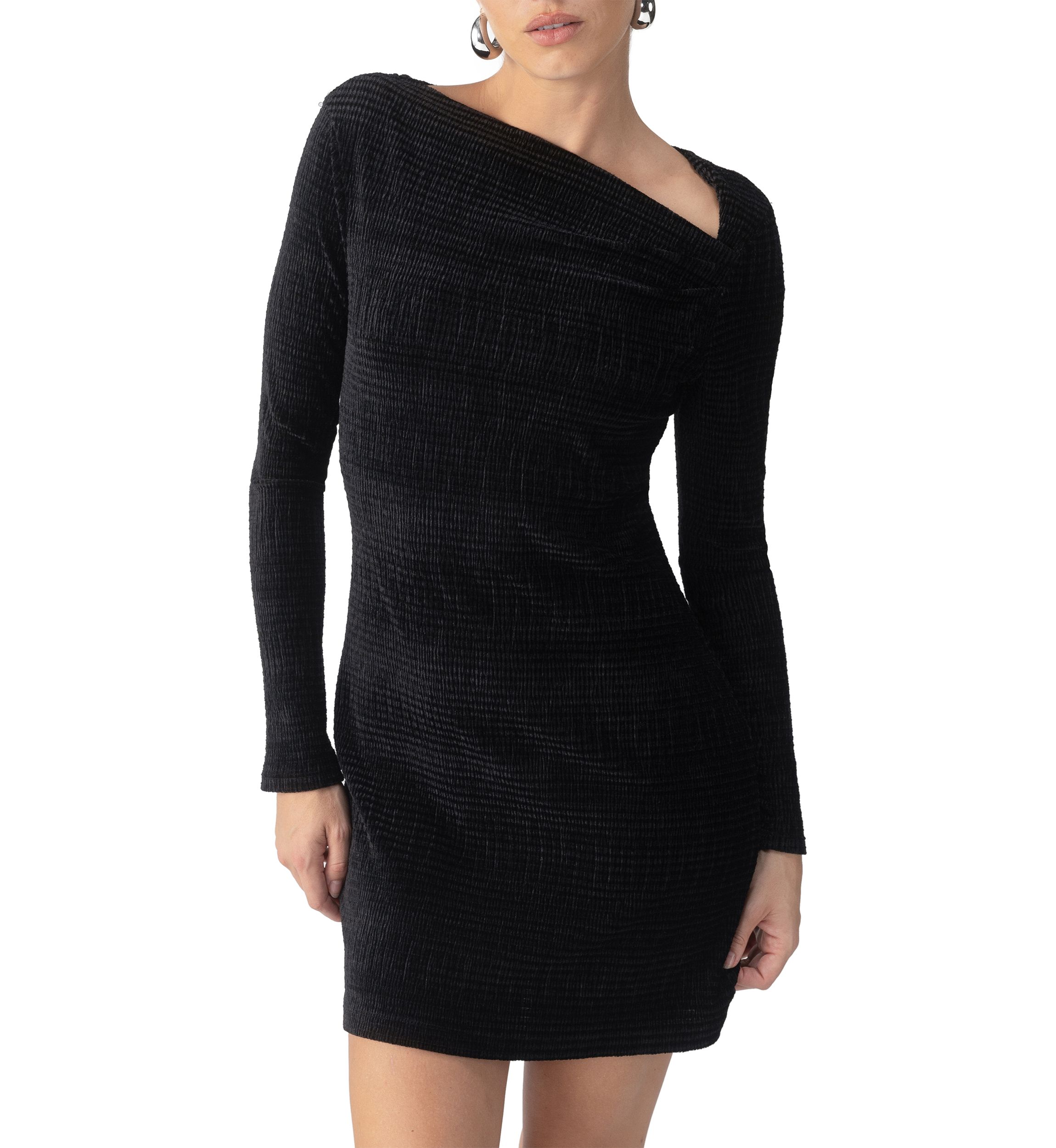 Womens Velvet Asymmetrical Dress