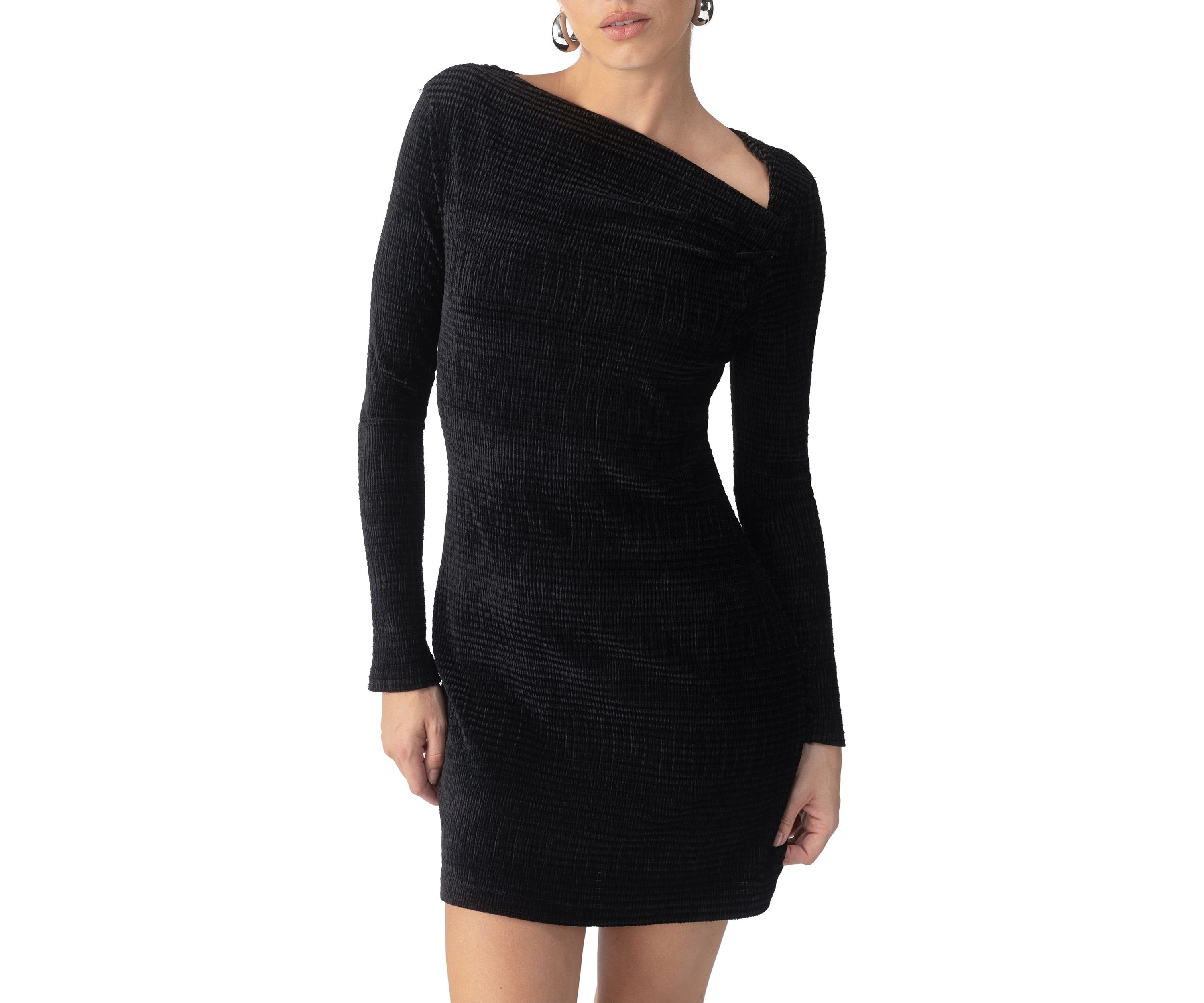 Womens Velvet Asymmetrical Dress