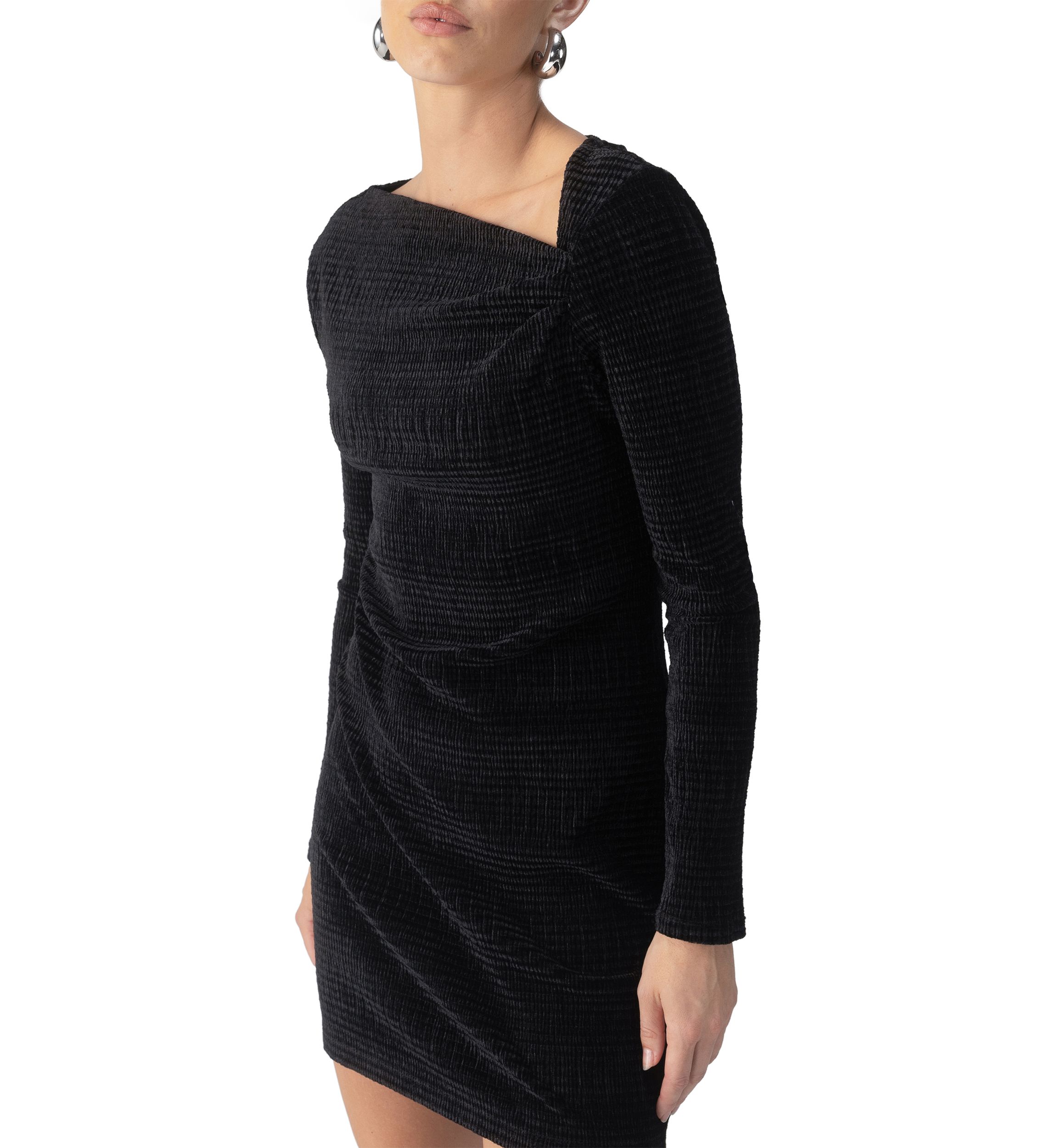 Womens Velvet Asymmetrical Dress