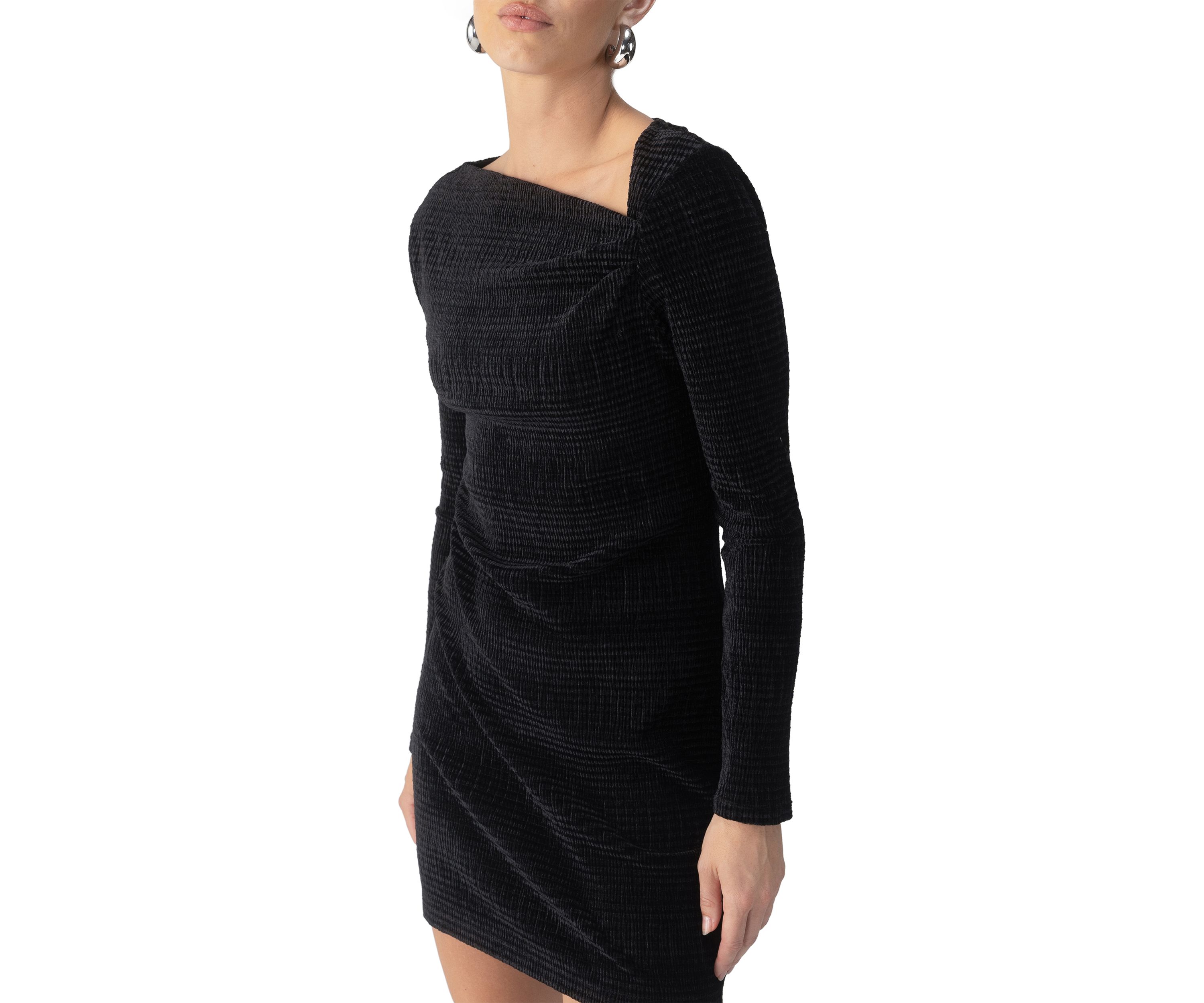 Womens Velvet Asymmetrical Dress