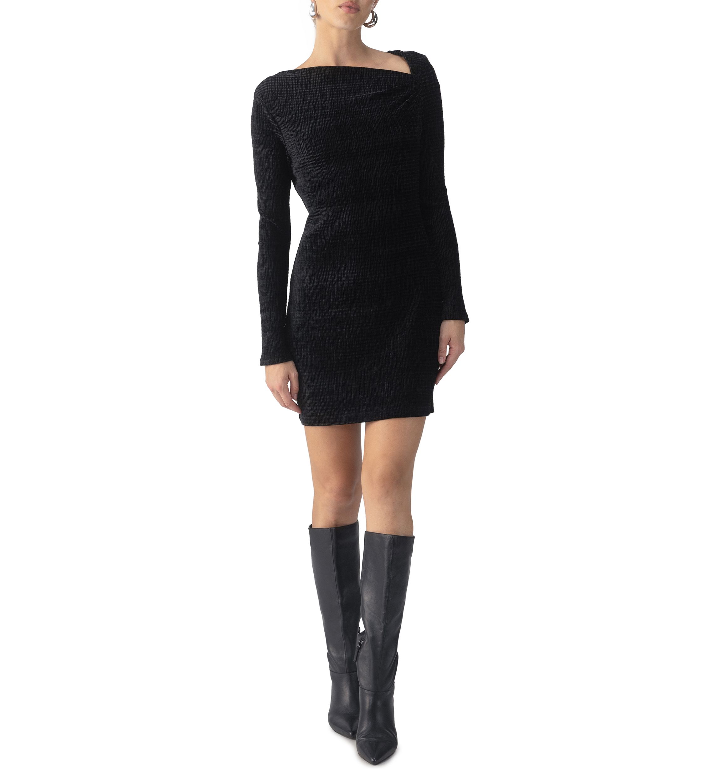Womens Velvet Asymmetrical Dress