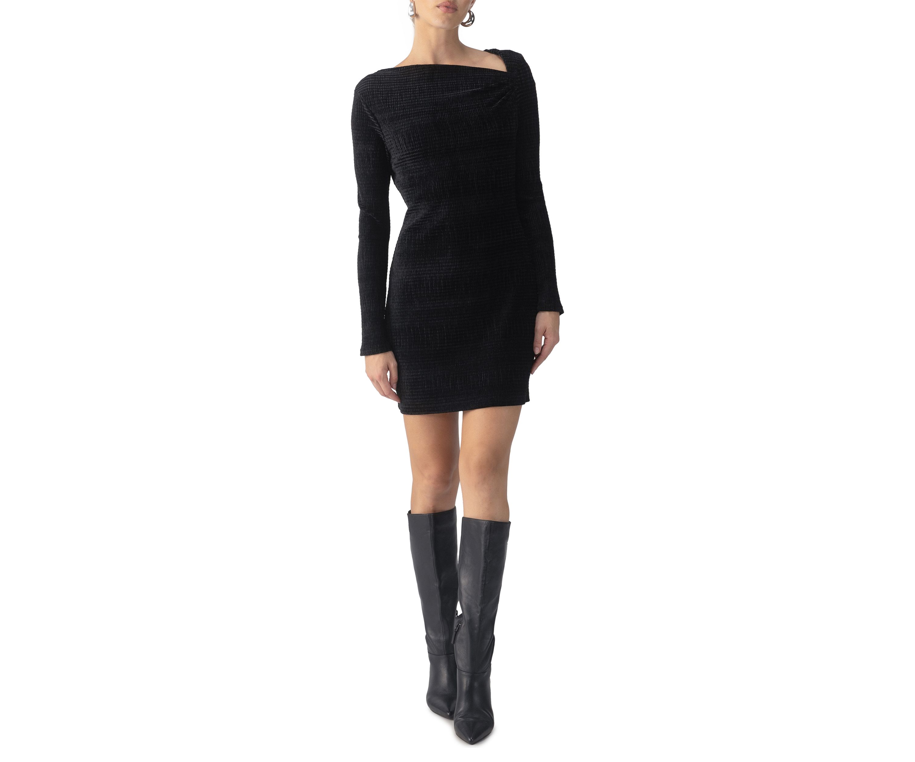 Womens Velvet Asymmetrical Dress