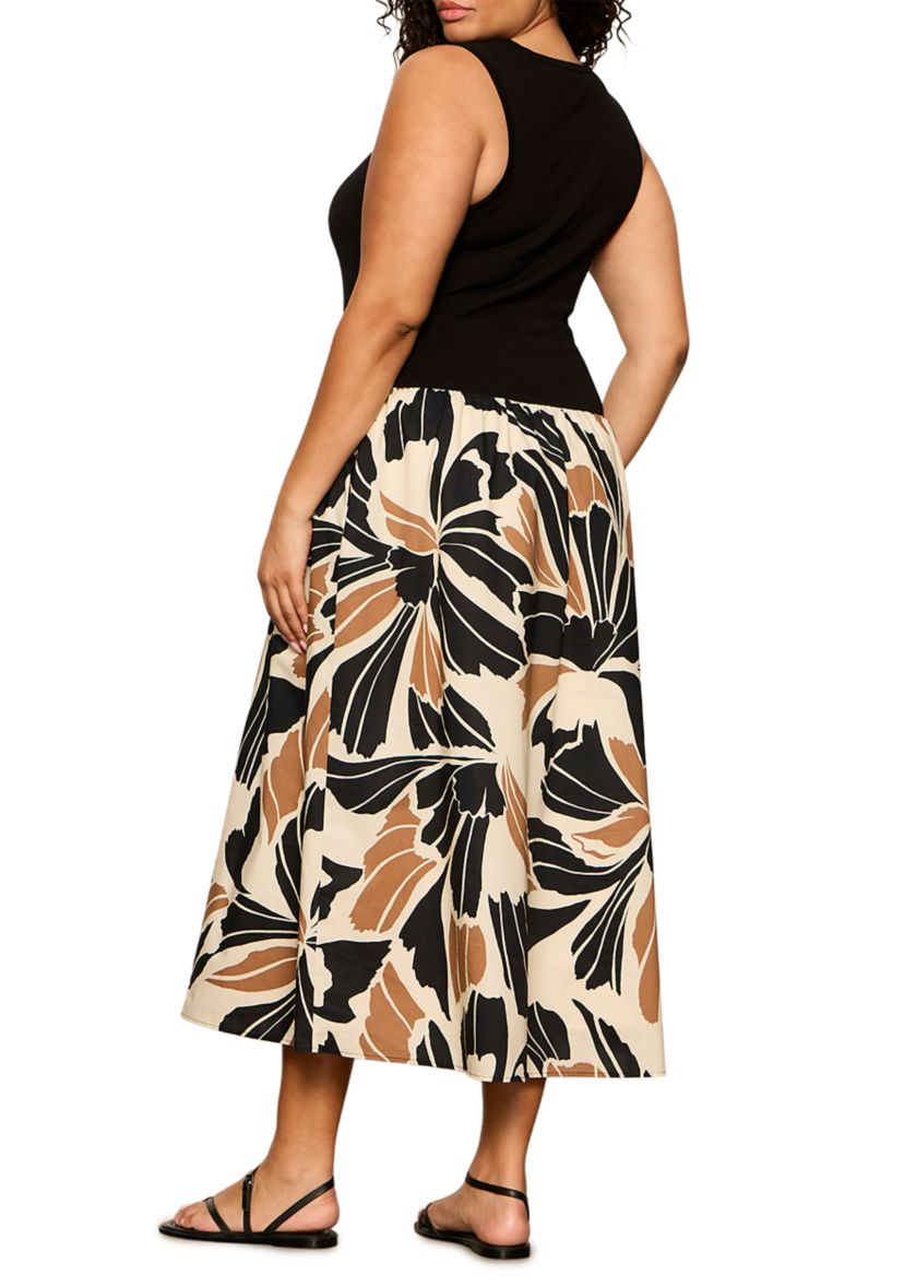 Sanctuary Plus Size Sandbar Mixed Media Midi Dress | Belk