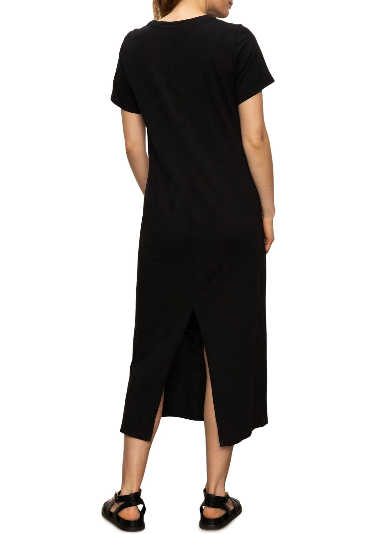 Womens Short Sleeve Maxi Dress with Back Slit