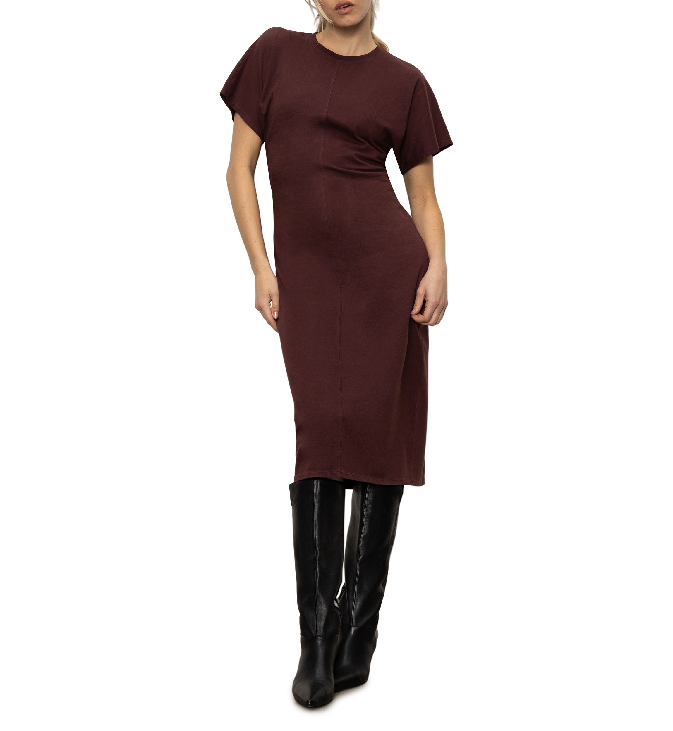 Womens Cinched Waist T-Shirt Dress 