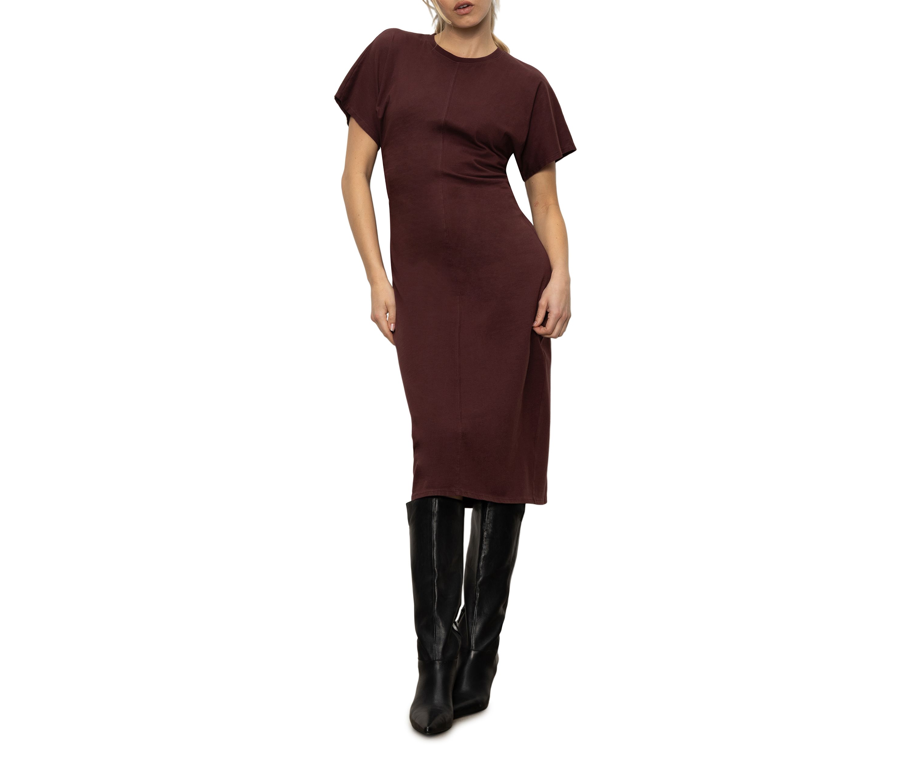Womens Cinched Waist T-Shirt Dress 