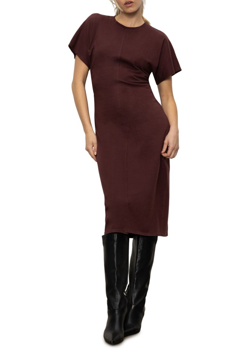 Womens Cinched Waist T-Shirt Dress 