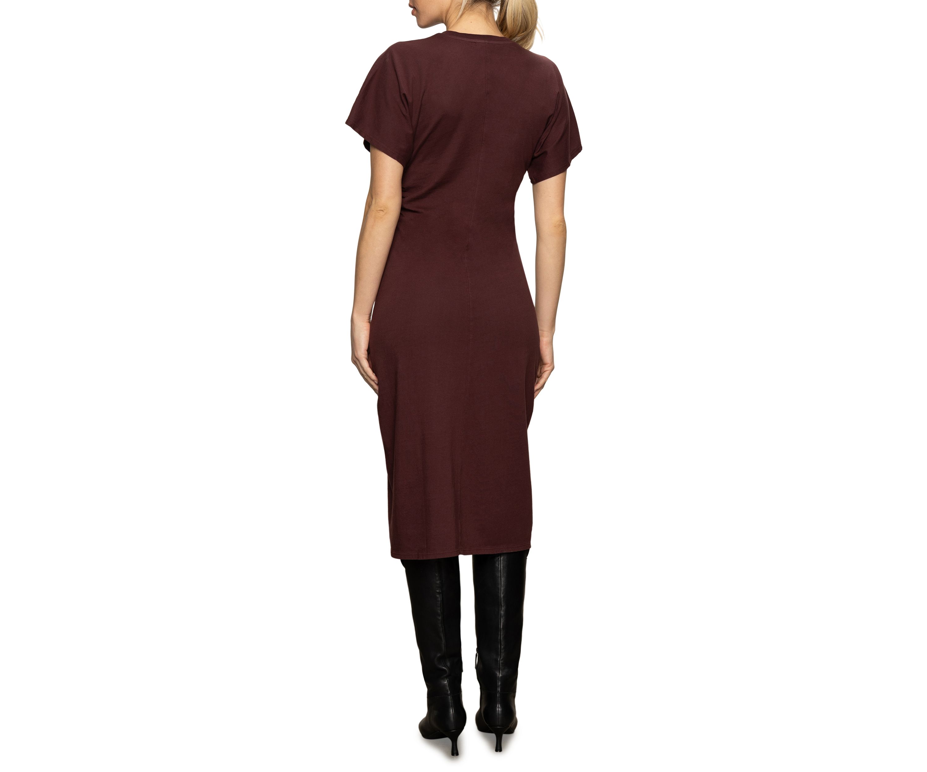 Womens Cinched Waist T-Shirt Dress 