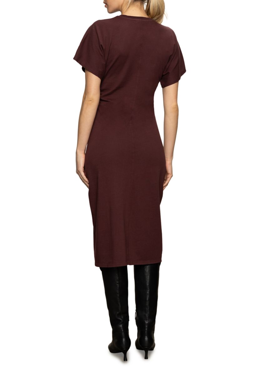 Womens Cinched Waist T-Shirt Dress 