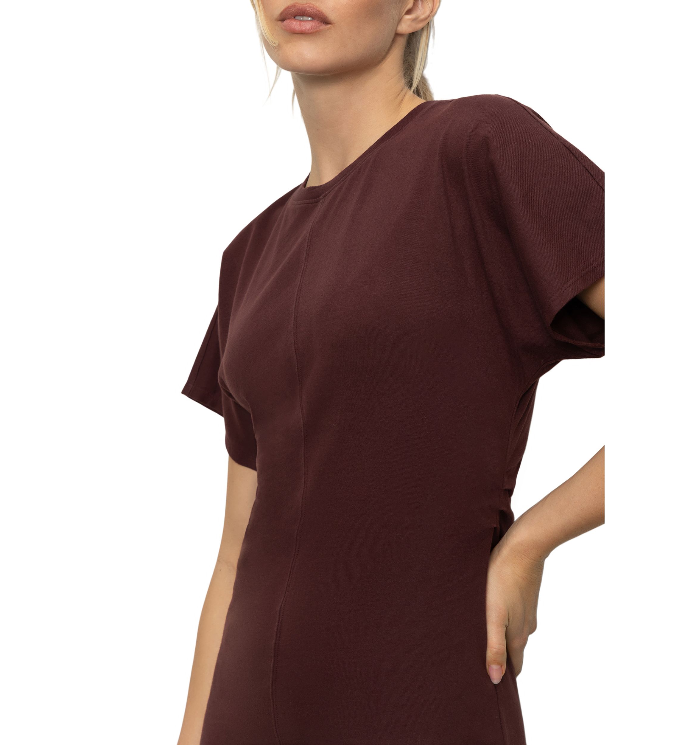 Womens Cinched Waist T-Shirt Dress 