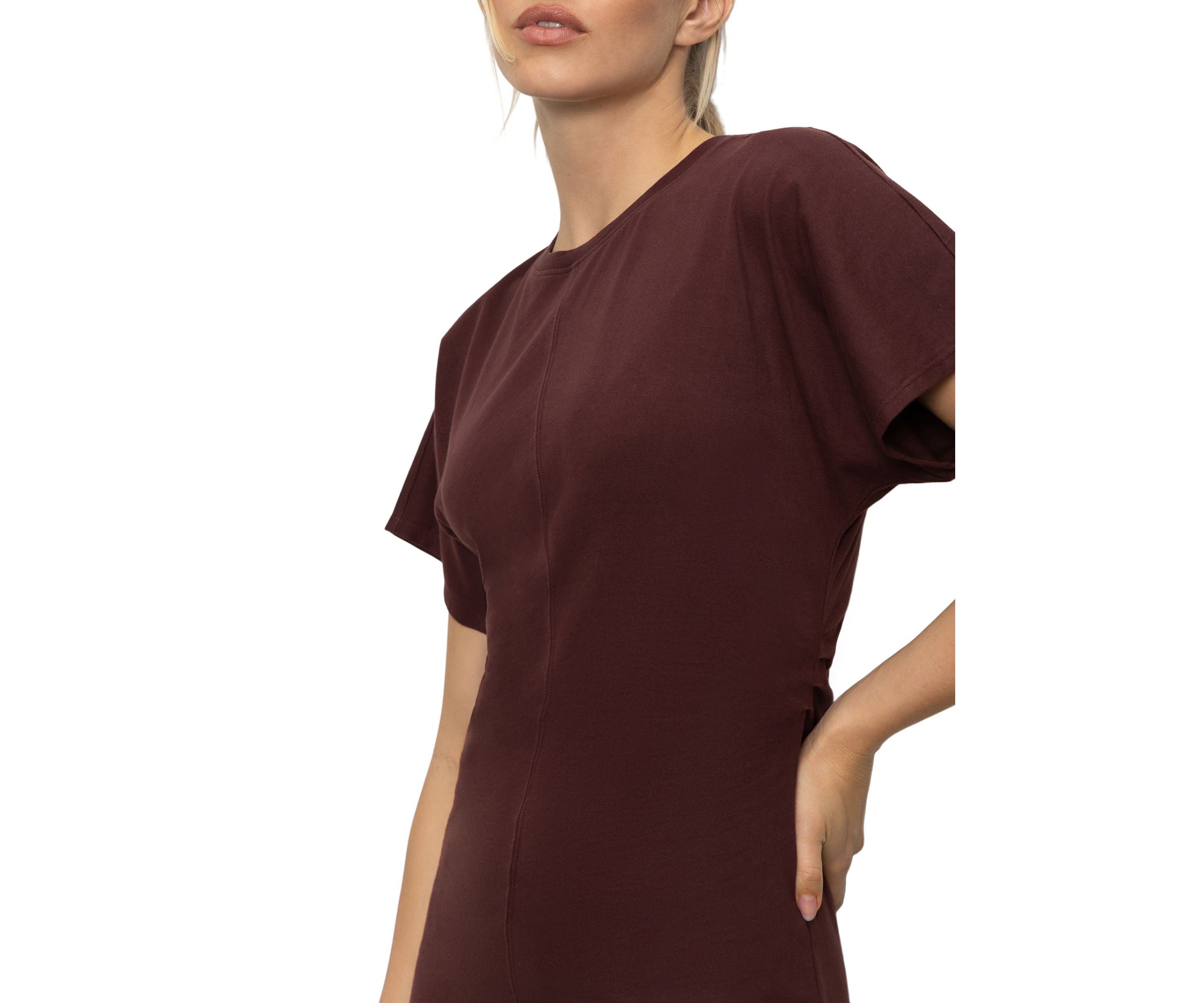 Womens Cinched Waist T-Shirt Dress 