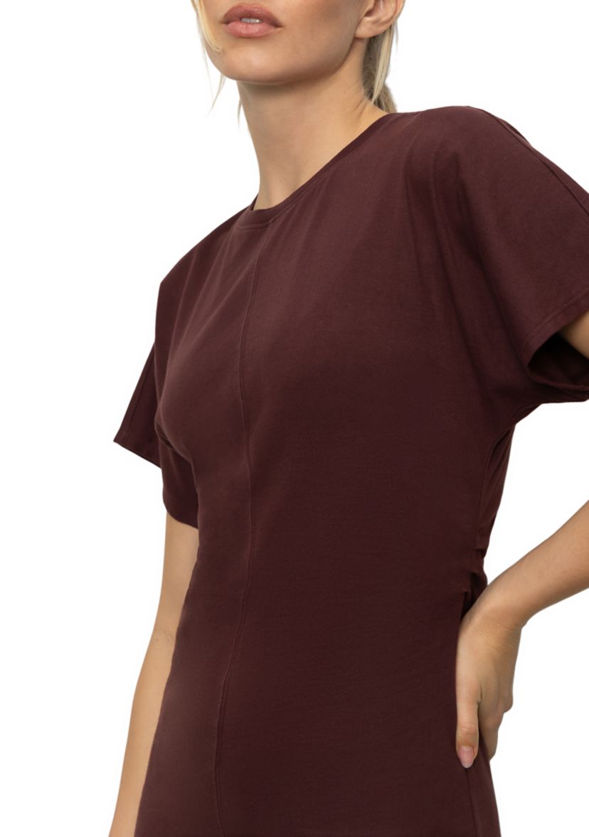 Womens Cinched Waist T-Shirt Dress 