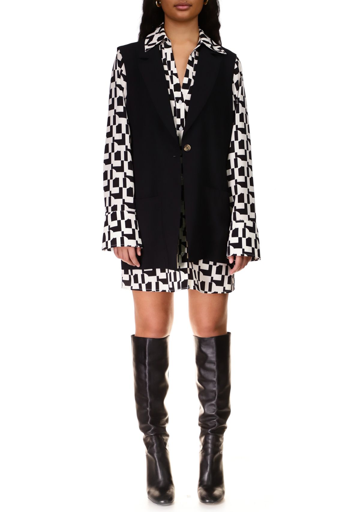 Womens Printed Dress with Cover-Up Jacket