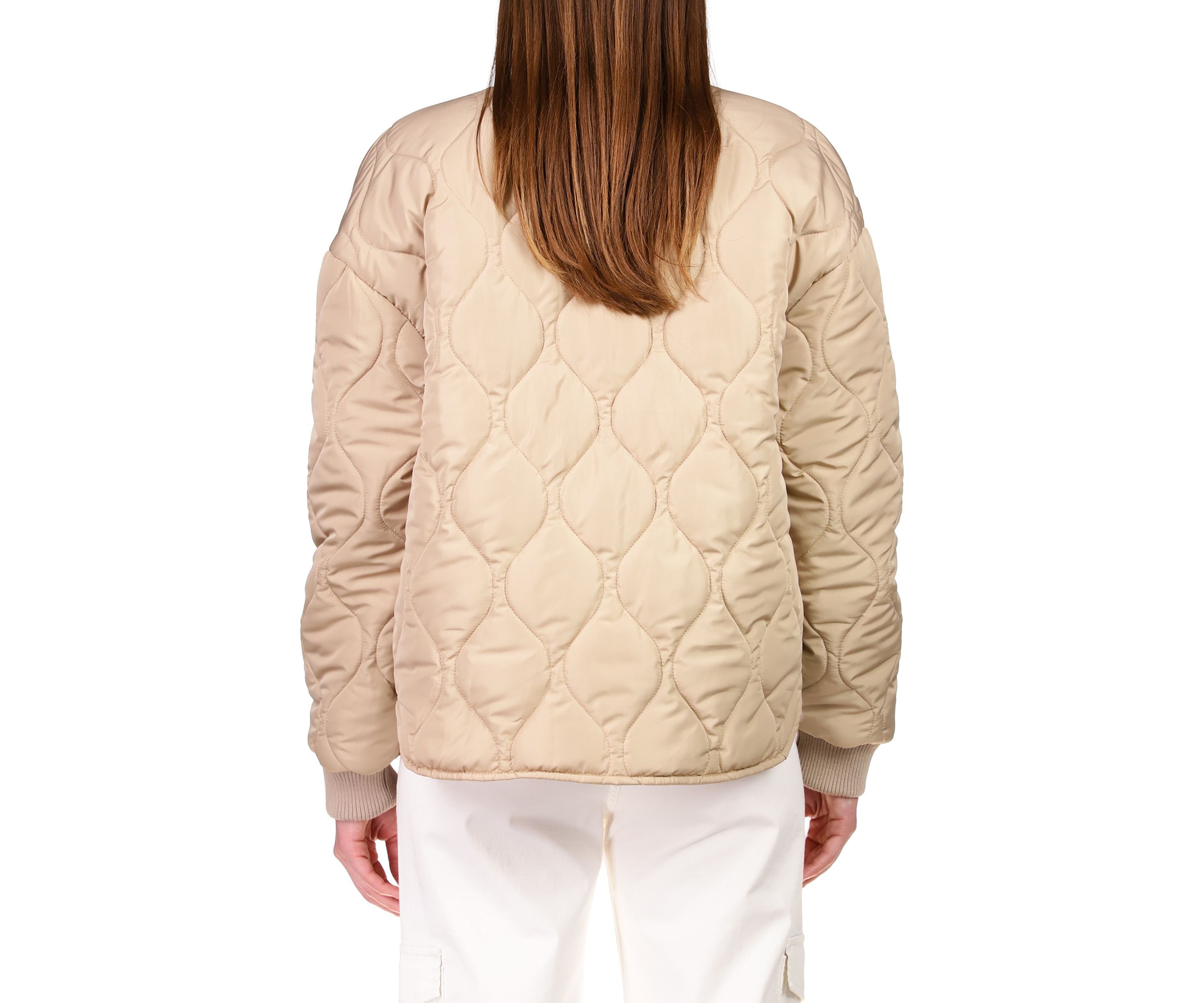 Womens Relaxed Fit Nylon Bomber Jacket