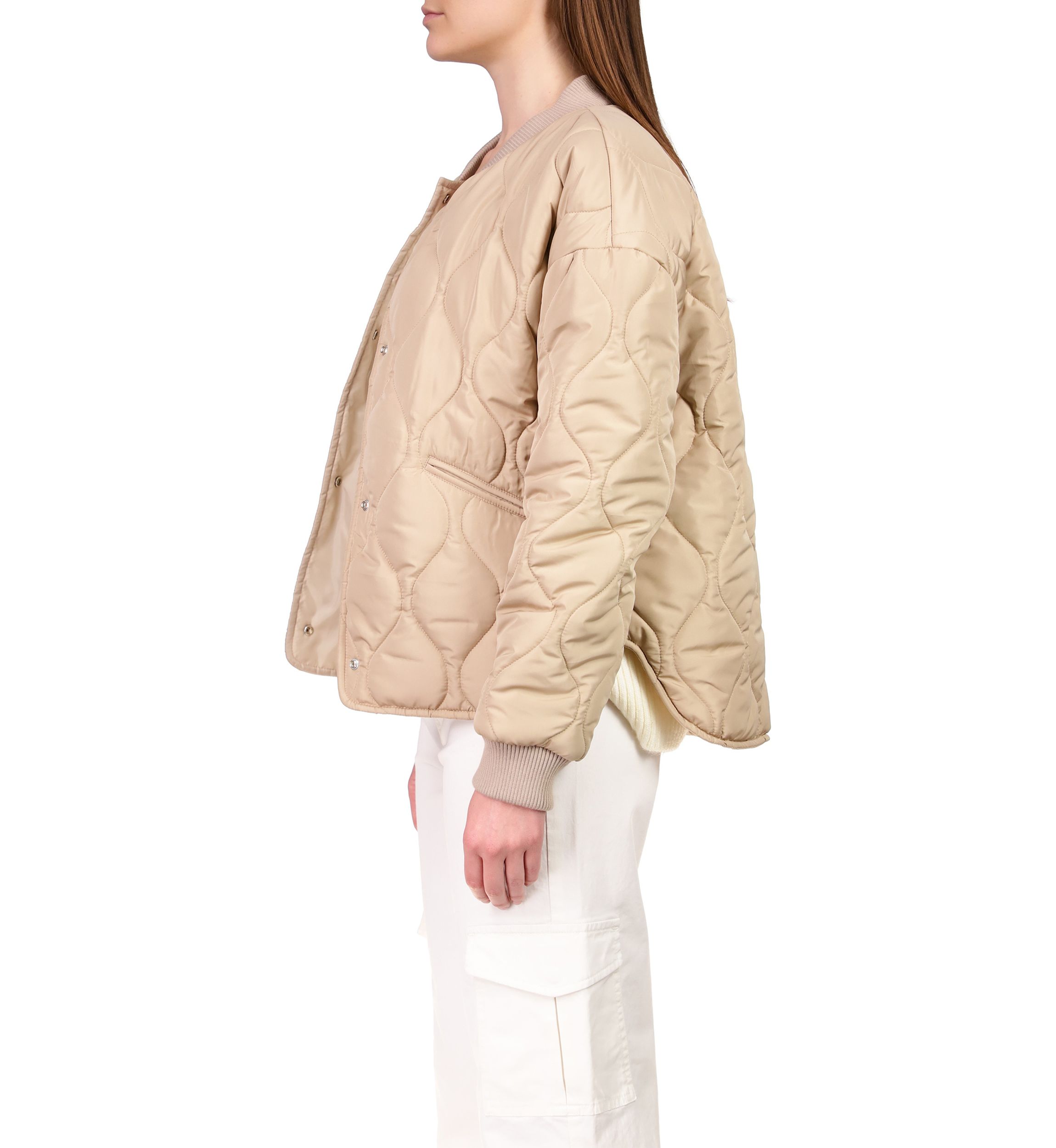 Womens Relaxed Fit Nylon Bomber Jacket