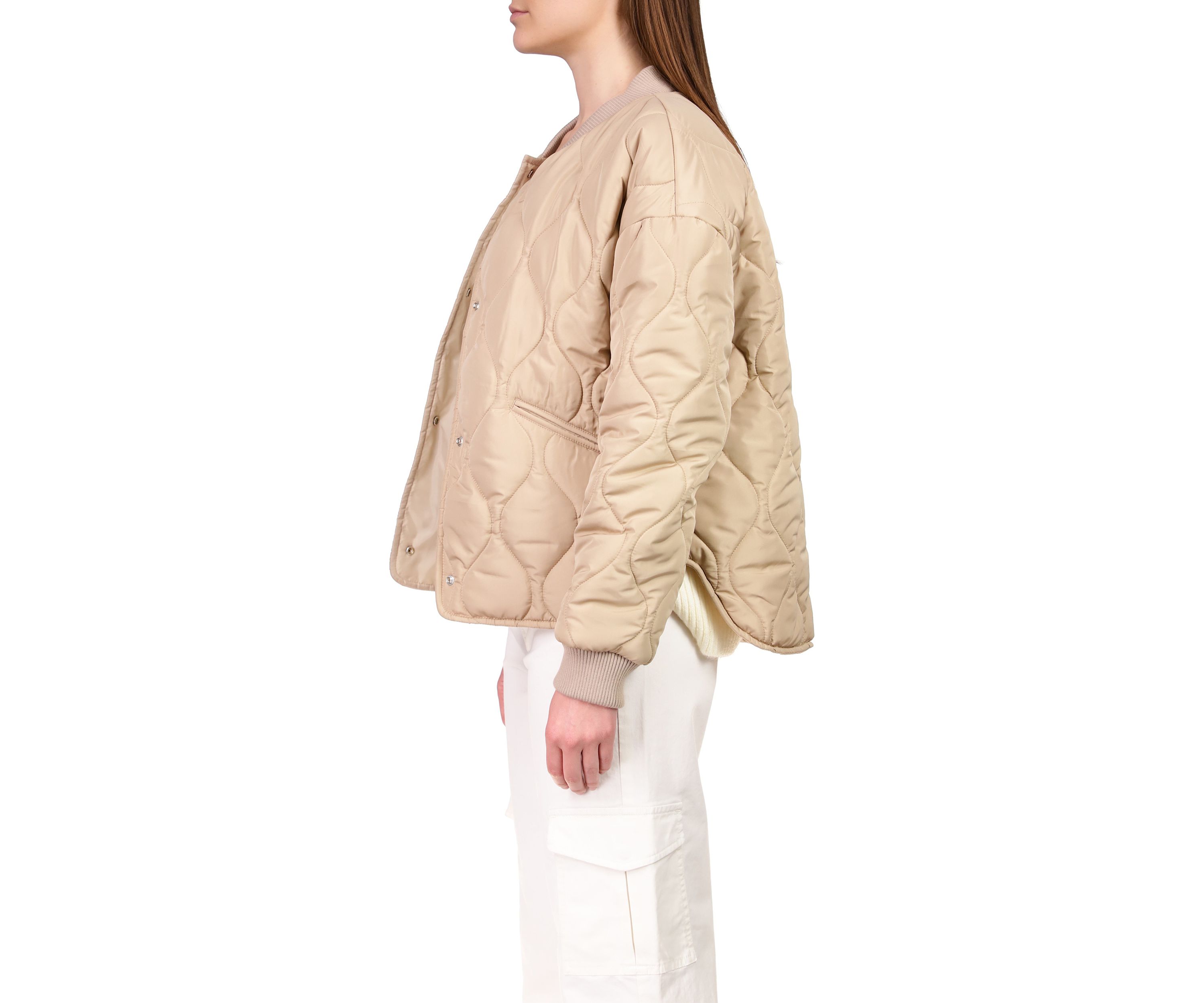 Womens Relaxed Fit Nylon Bomber Jacket